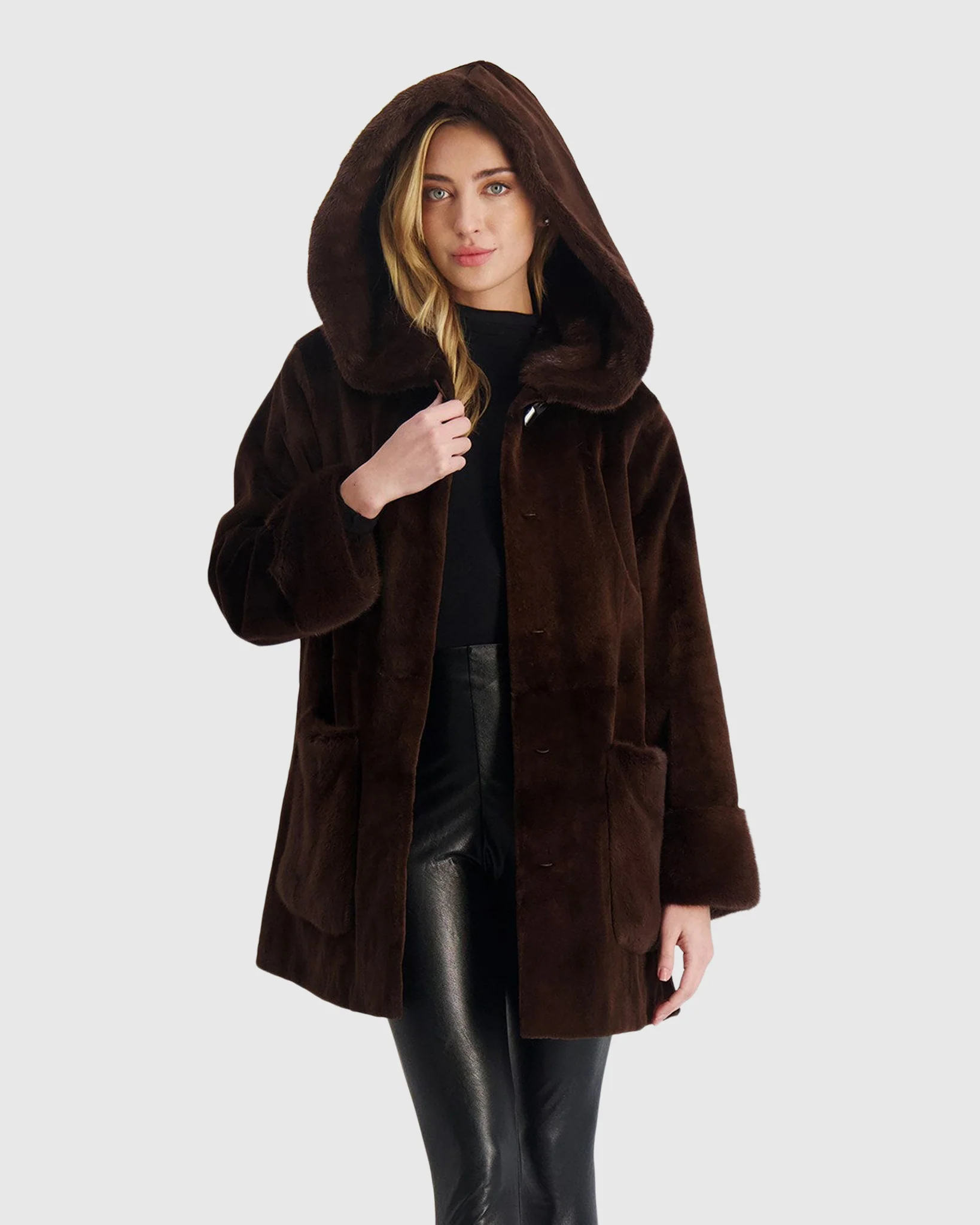 SHEARED MINK PARKA WITH MINK CUFFS - Image 13