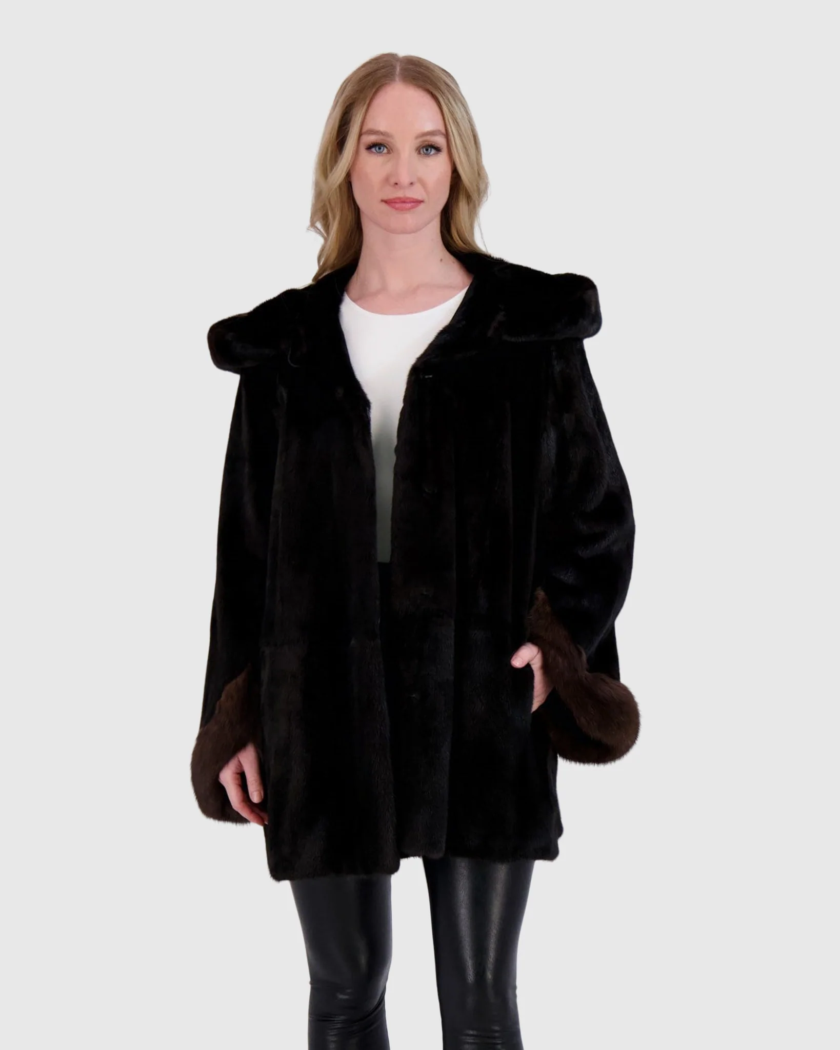 MINK PARKA WITH SABLE TRIM