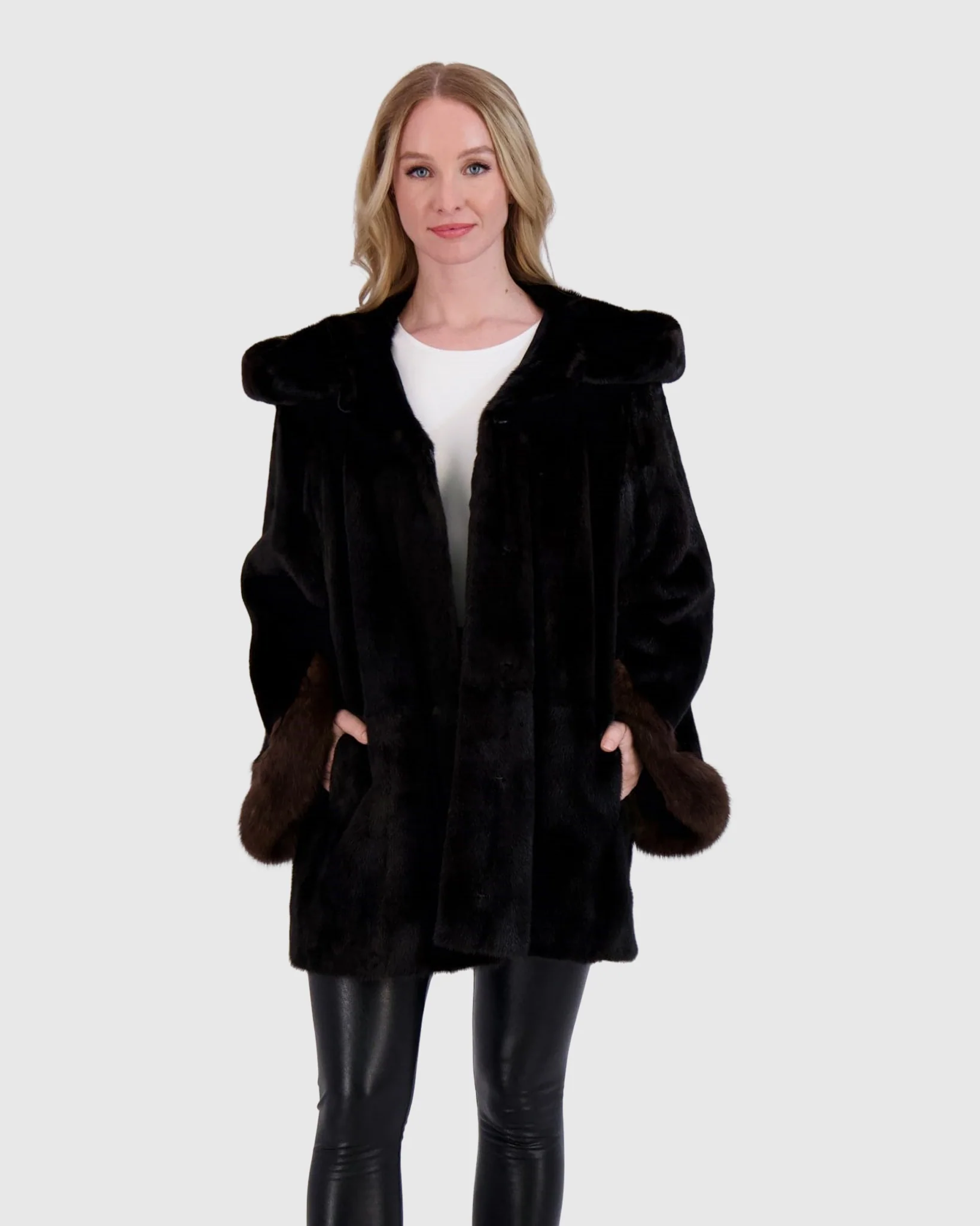MINK PARKA WITH SABLE TRIM - Image 2