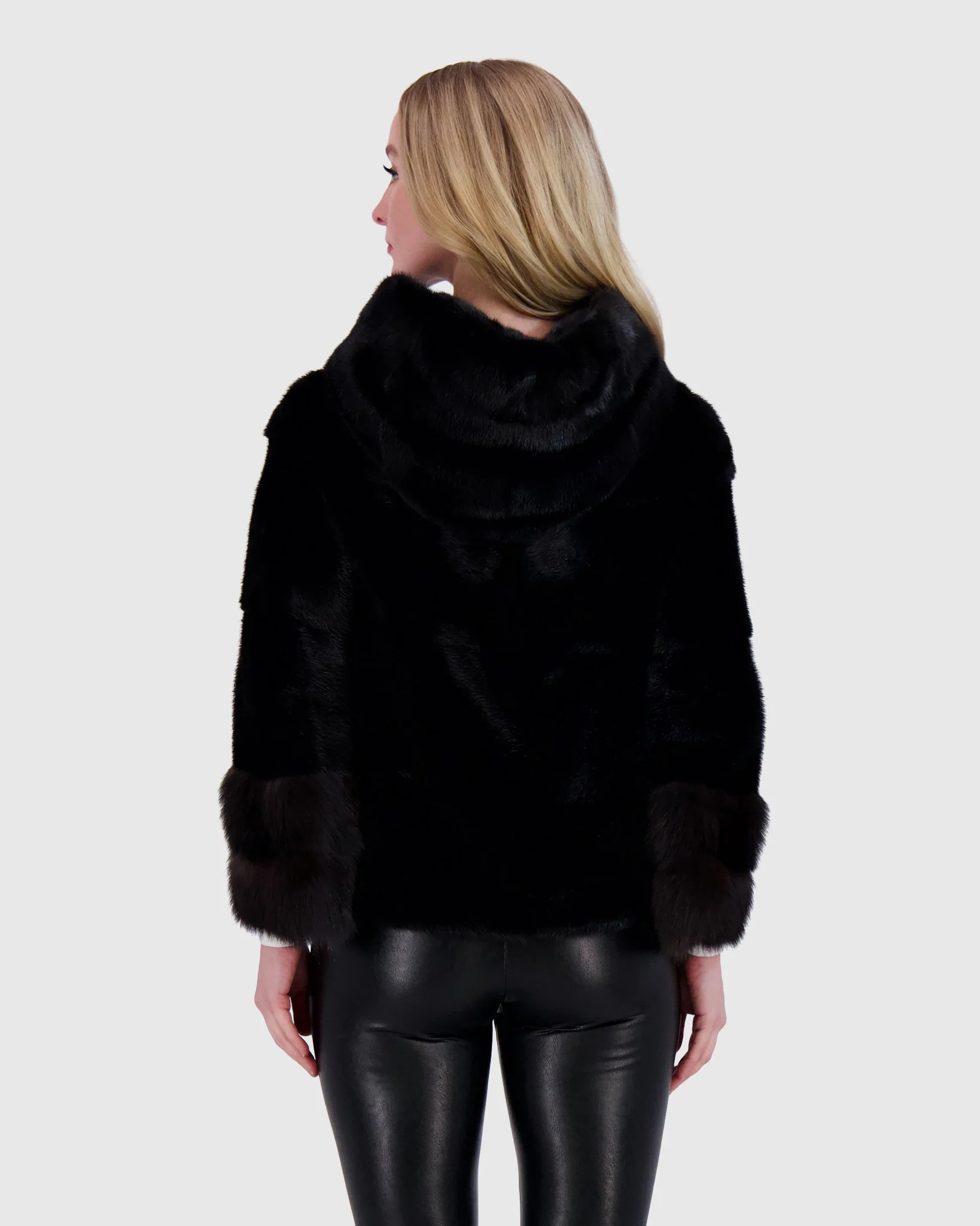 MINK PARKA WITH STONE MARTEN CUFFS - Image 10