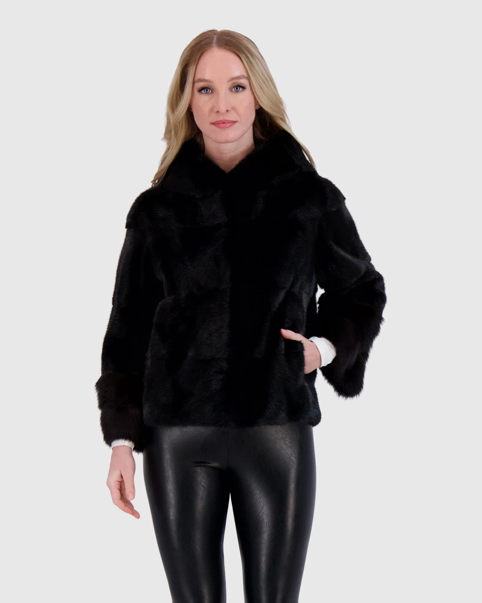 MINK PARKA WITH STONE MARTEN CUFFS - Image 11