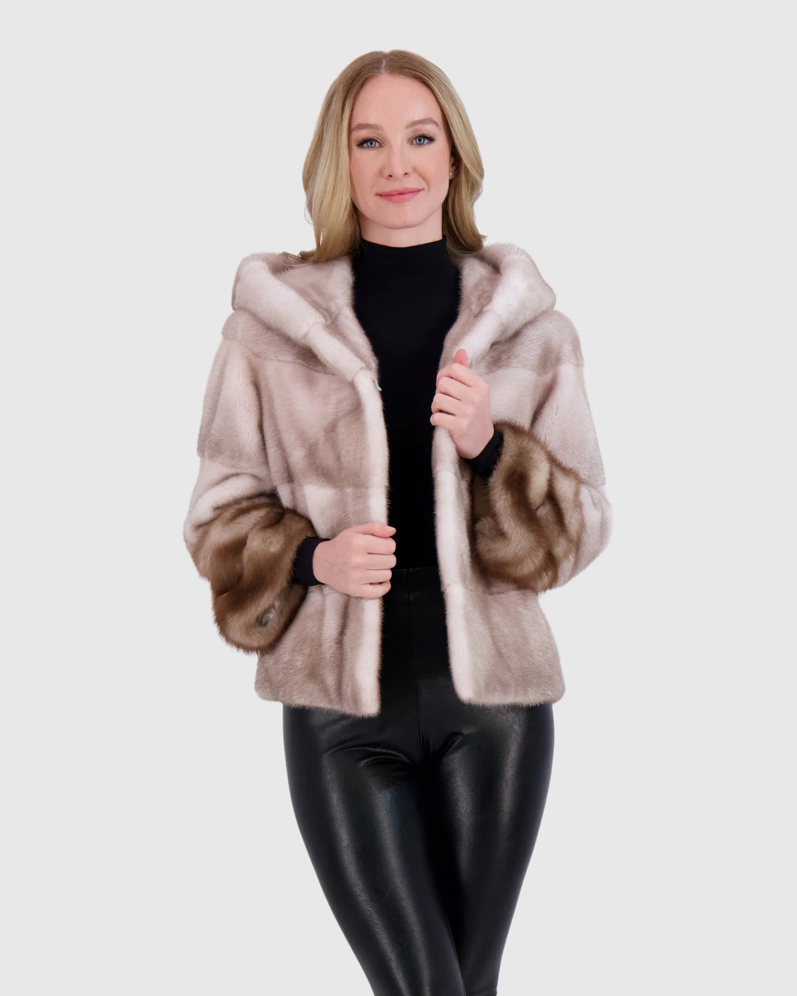 MINK PARKA WITH STONE MARTEN CUFFS - Image 4