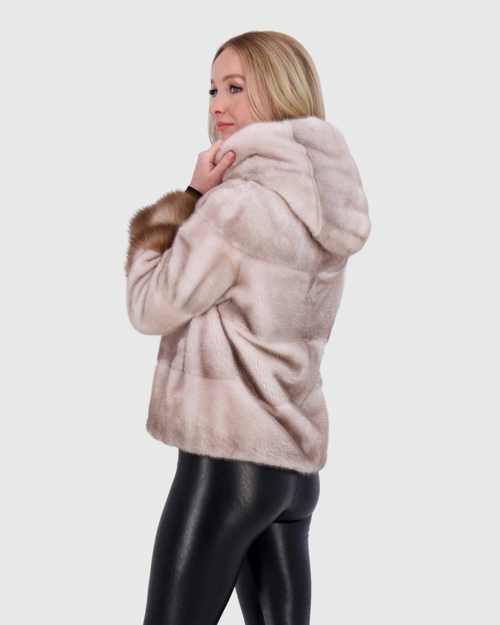 MINK PARKA WITH STONE MARTEN CUFFS - Image 5