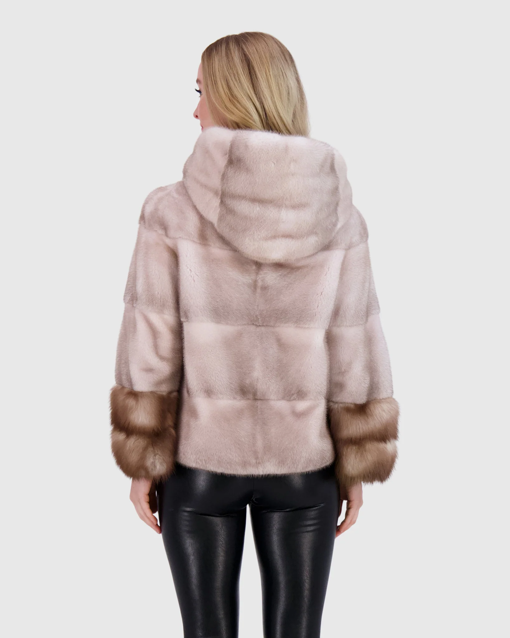 MINK PARKA WITH STONE MARTEN CUFFS - Image 6