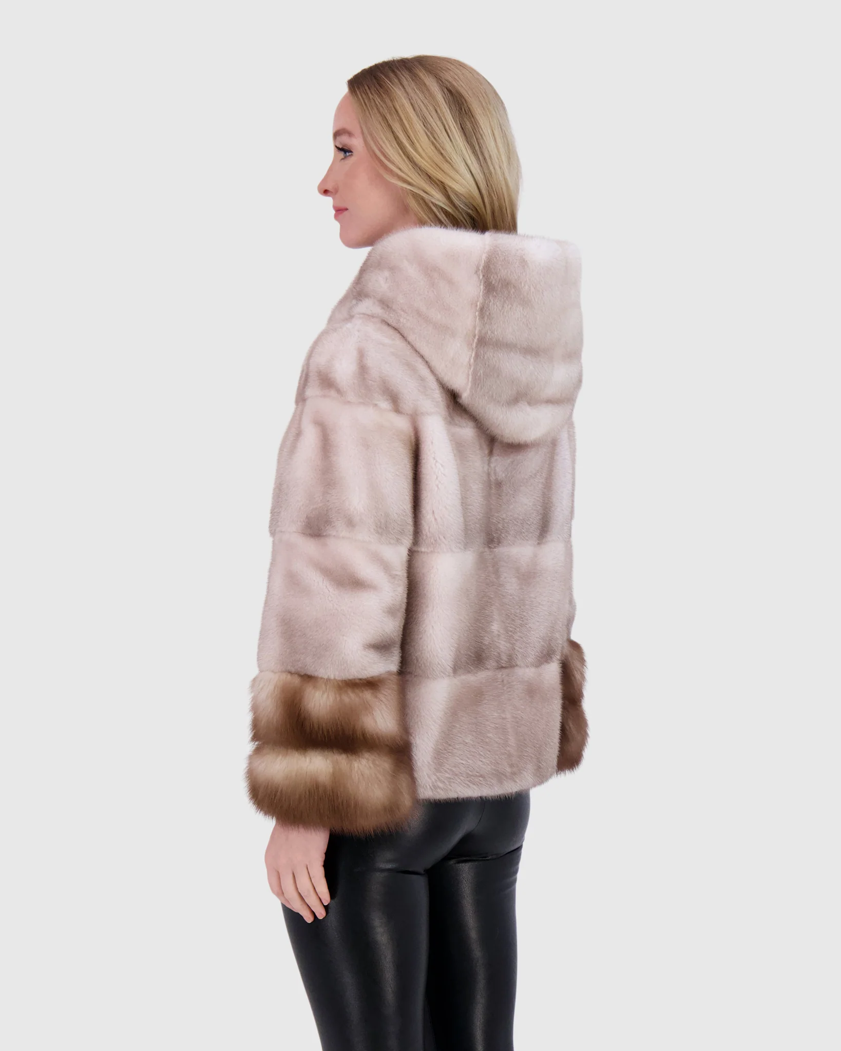 MINK PARKA WITH STONE MARTEN CUFFS - Image 7