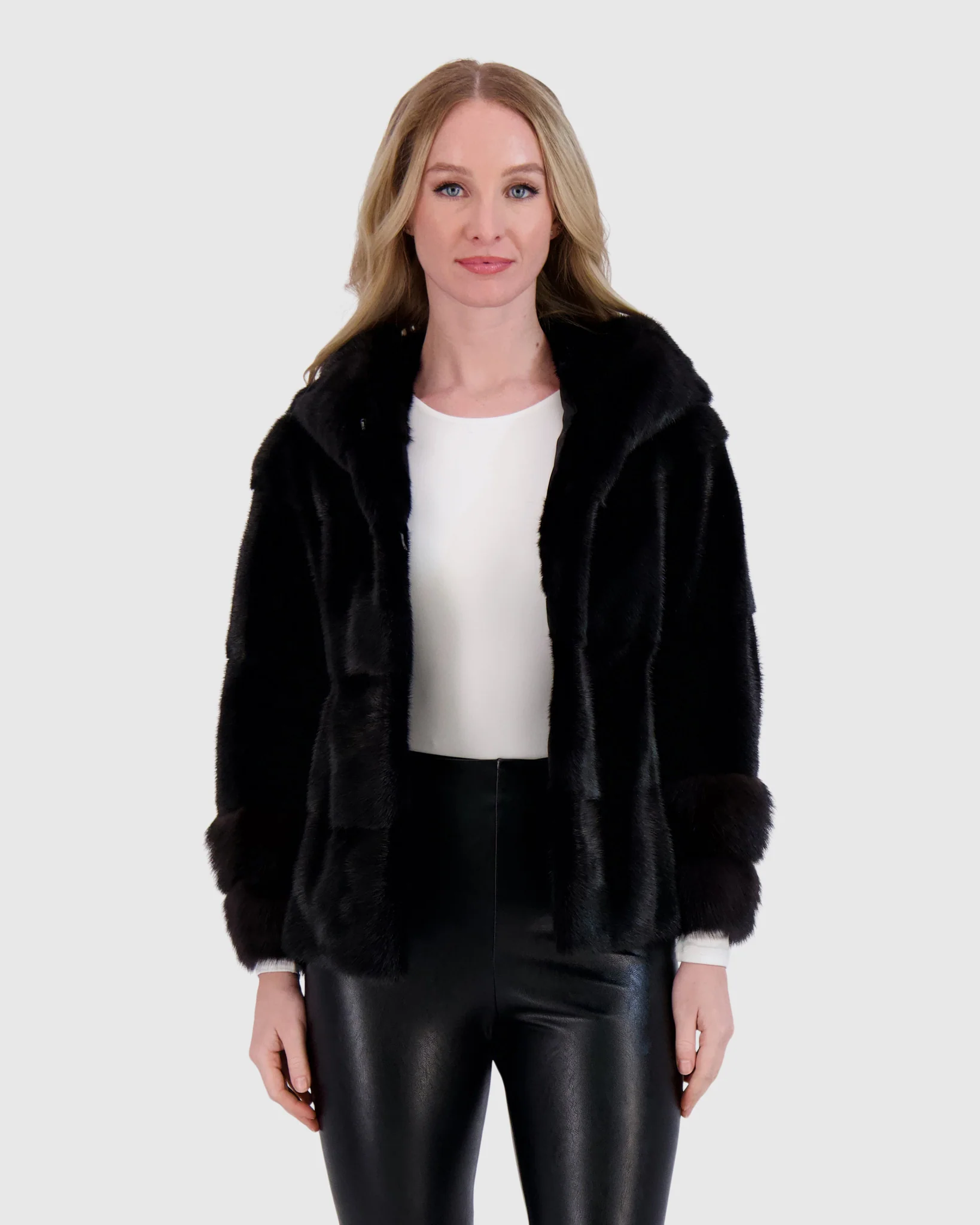MINK PARKA WITH STONE MARTEN CUFFS - Image 9