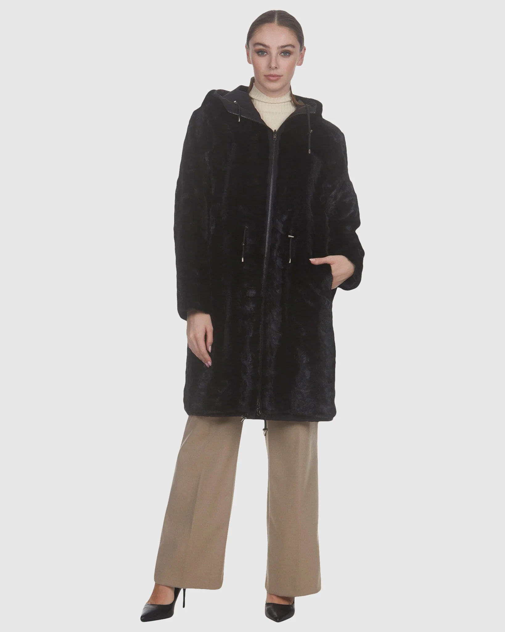 Mink Sections Parka Reversible To Nylon - Image 2