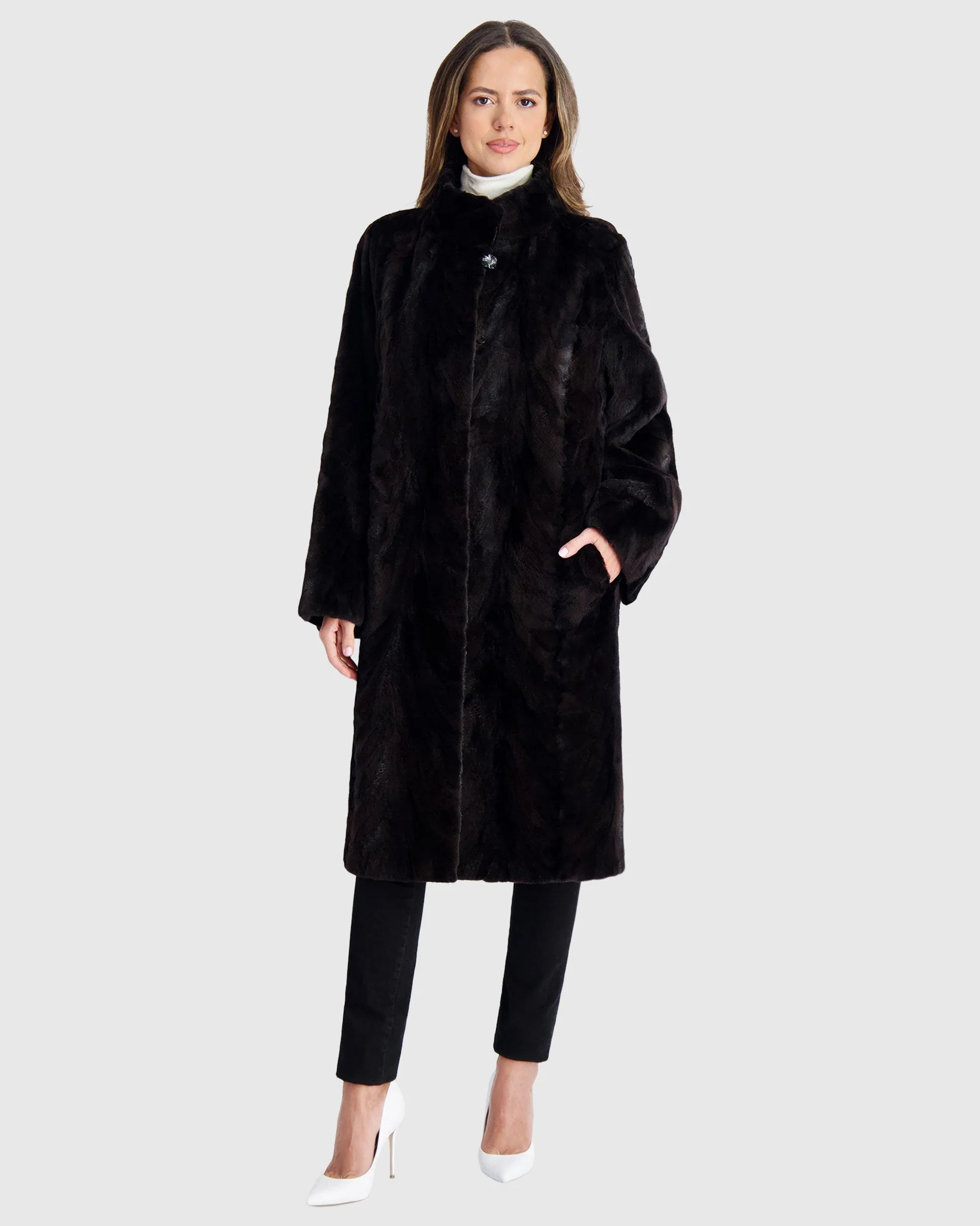 MINK SECTIONS SHORT COAT - Image 2