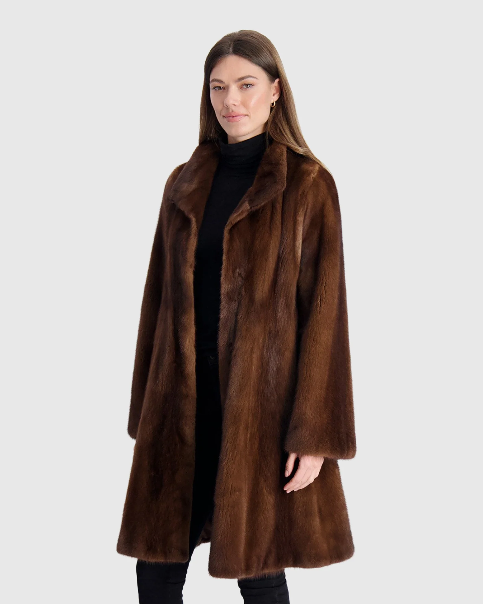 MINK STROLLER WITH STAND COLLAR - Image 3
