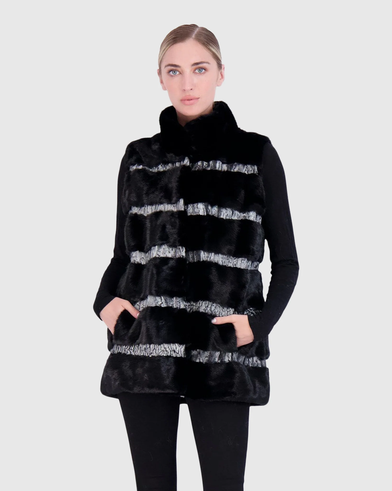 MINK VEST WITH PERSIAN LAMB TRIM