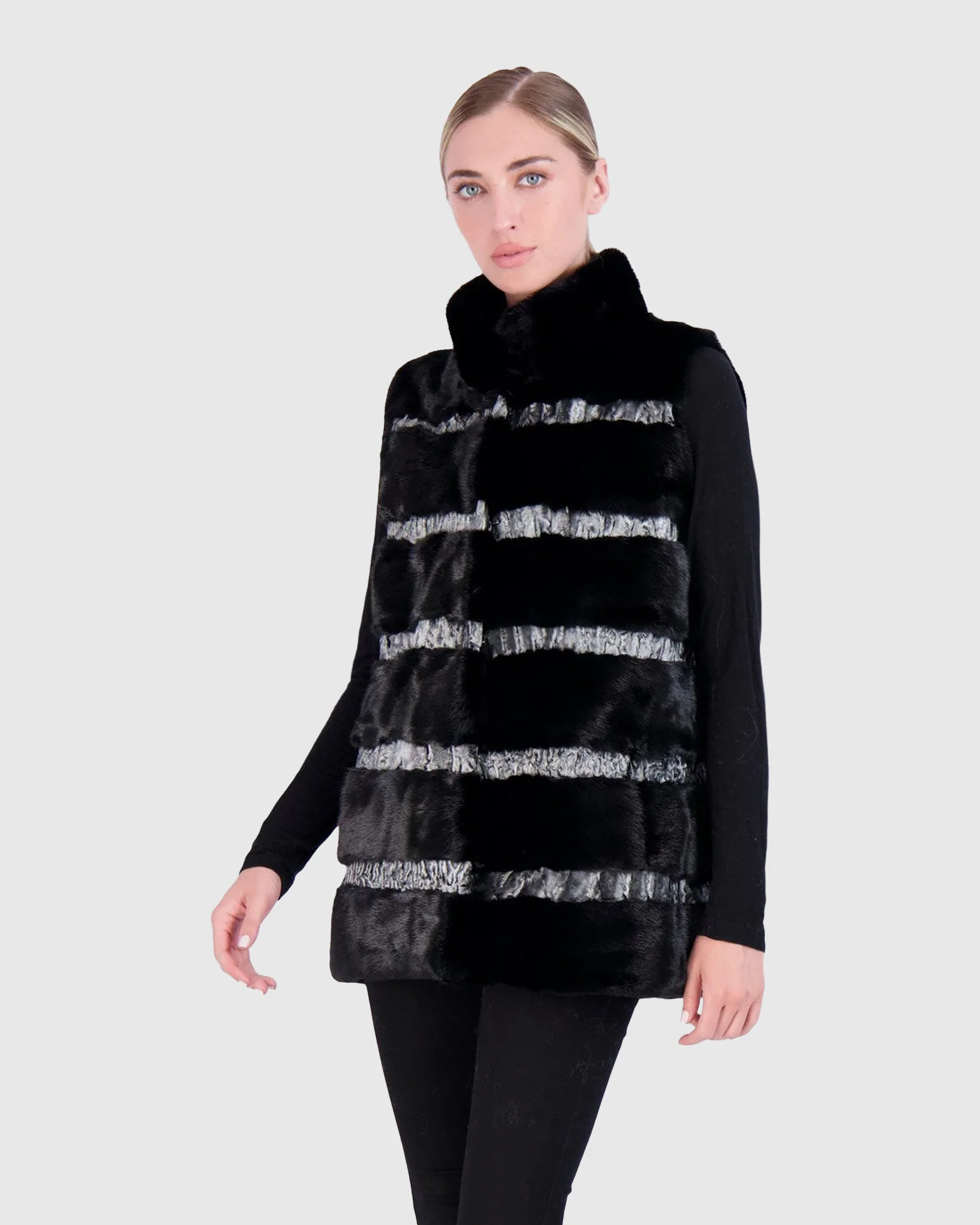 MINK VEST WITH PERSIAN LAMB TRIM - Image 2