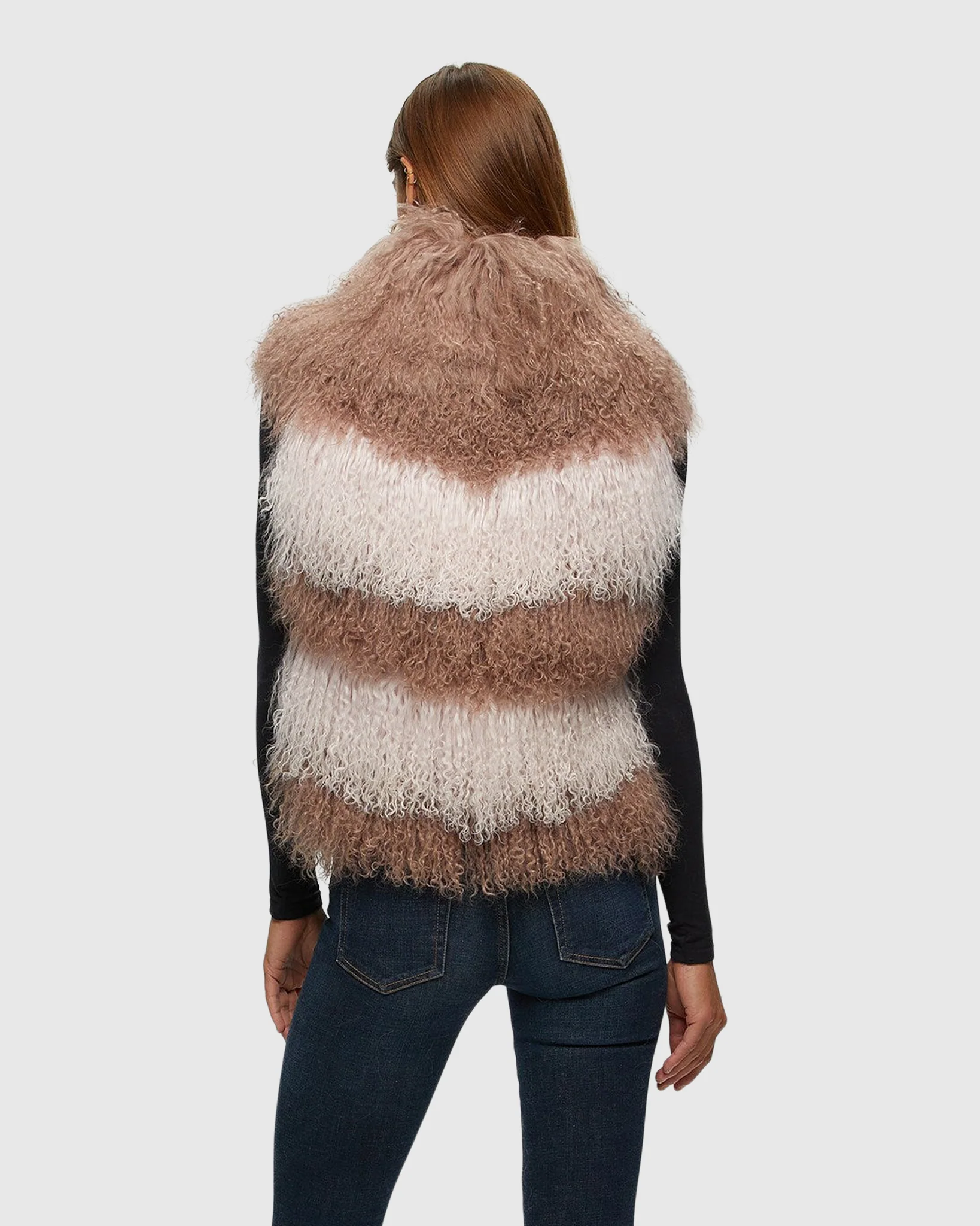 Select Mongolian Lamb Vest With Nylon Trim - Image 3