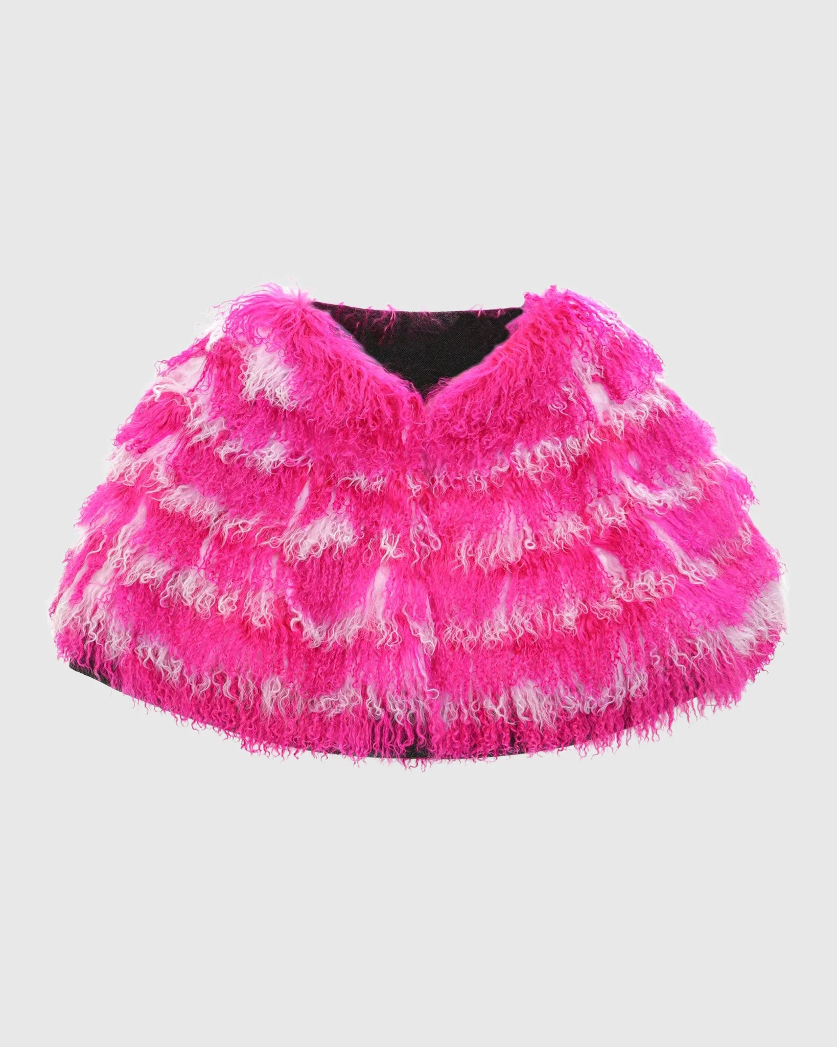 Mongolian (tg) Shearling Lamb Stole Reversible To Loro Piana Cashmere And Wool - Image 14