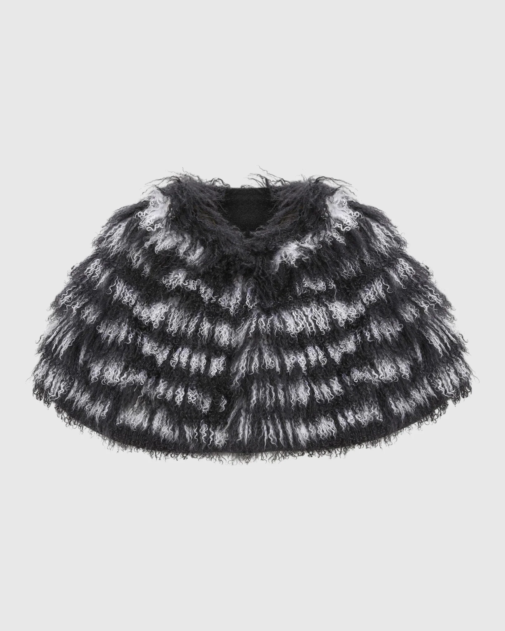 Mongolian (tg) Shearling Lamb Stole Reversible To Loro Piana Cashmere And Wool - Image 15