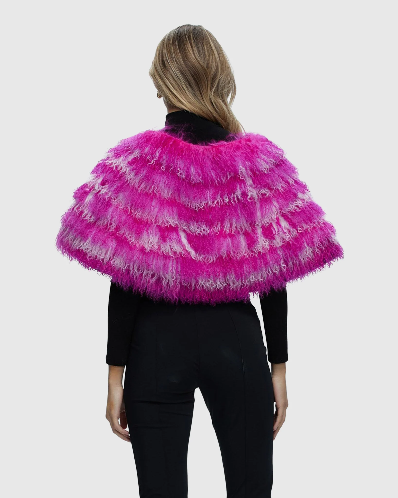 Mongolian (tg) Shearling Lamb Stole Reversible To Loro Piana Cashmere And Wool - Image 7