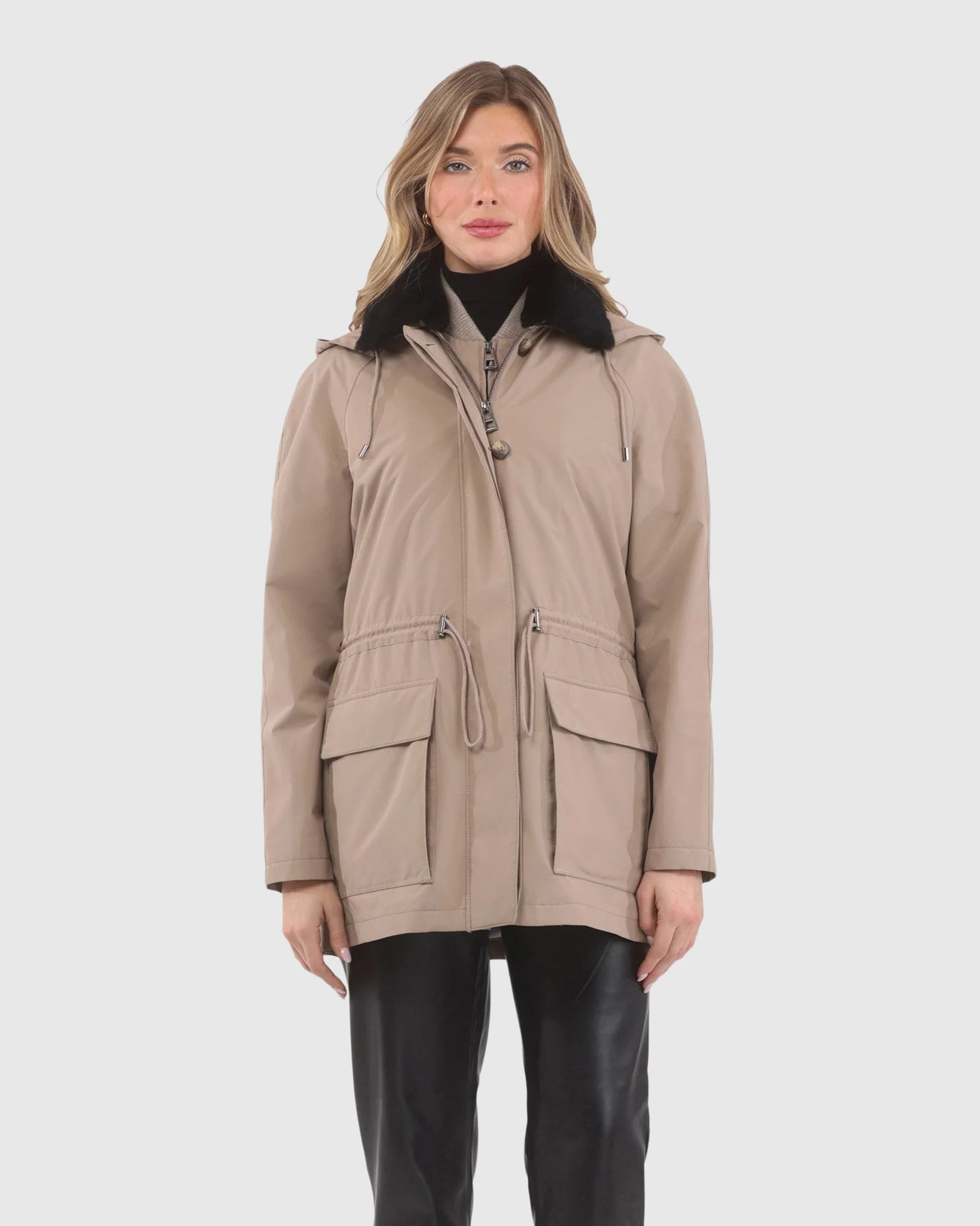PARKA WITH DETACHABLE HOOD AND SELECT SHEARLING LAMB COLLAR, REMOVABLE VEST (2 PCS) - Image 8