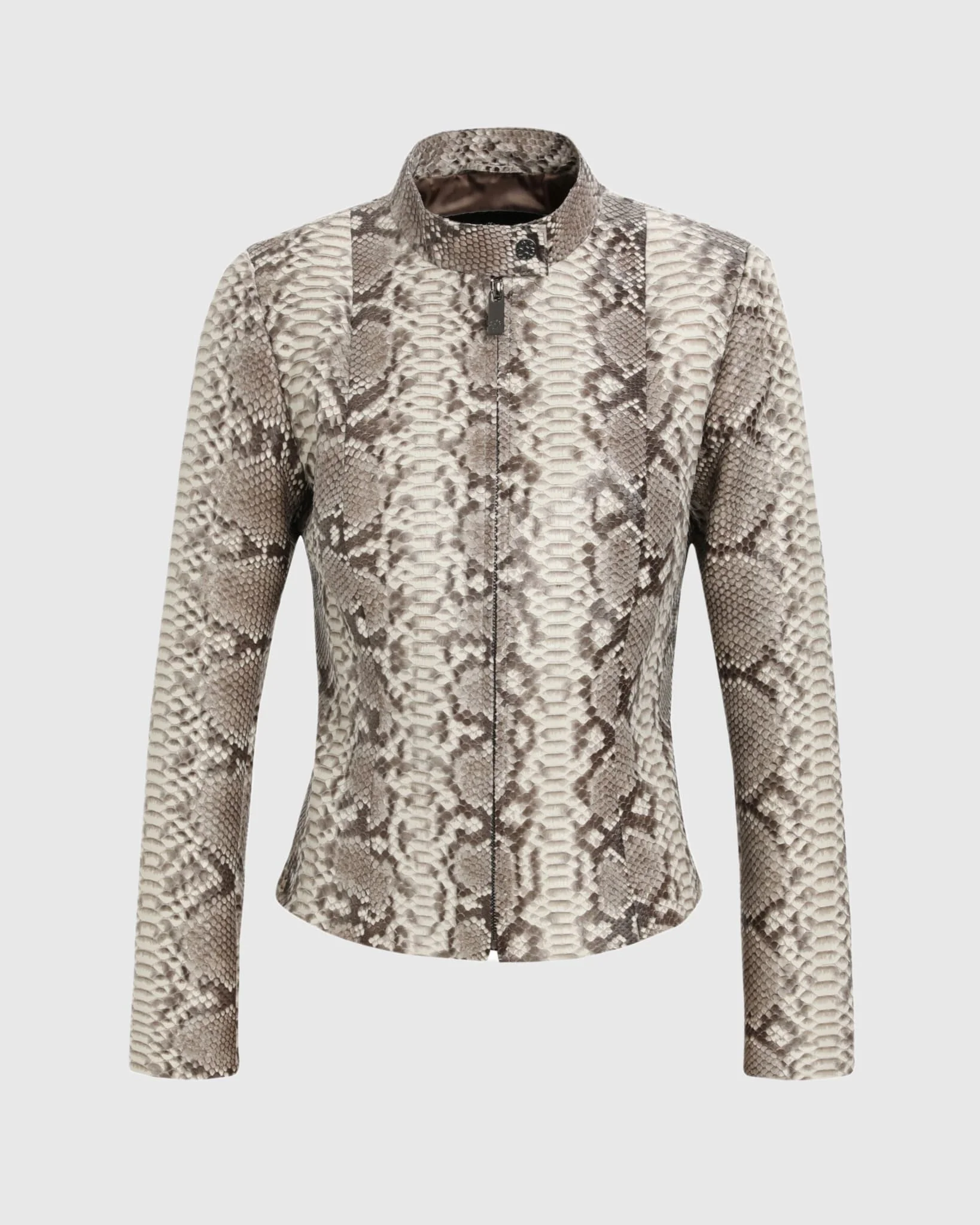 Python Leather Zip Jacket - Image 5
