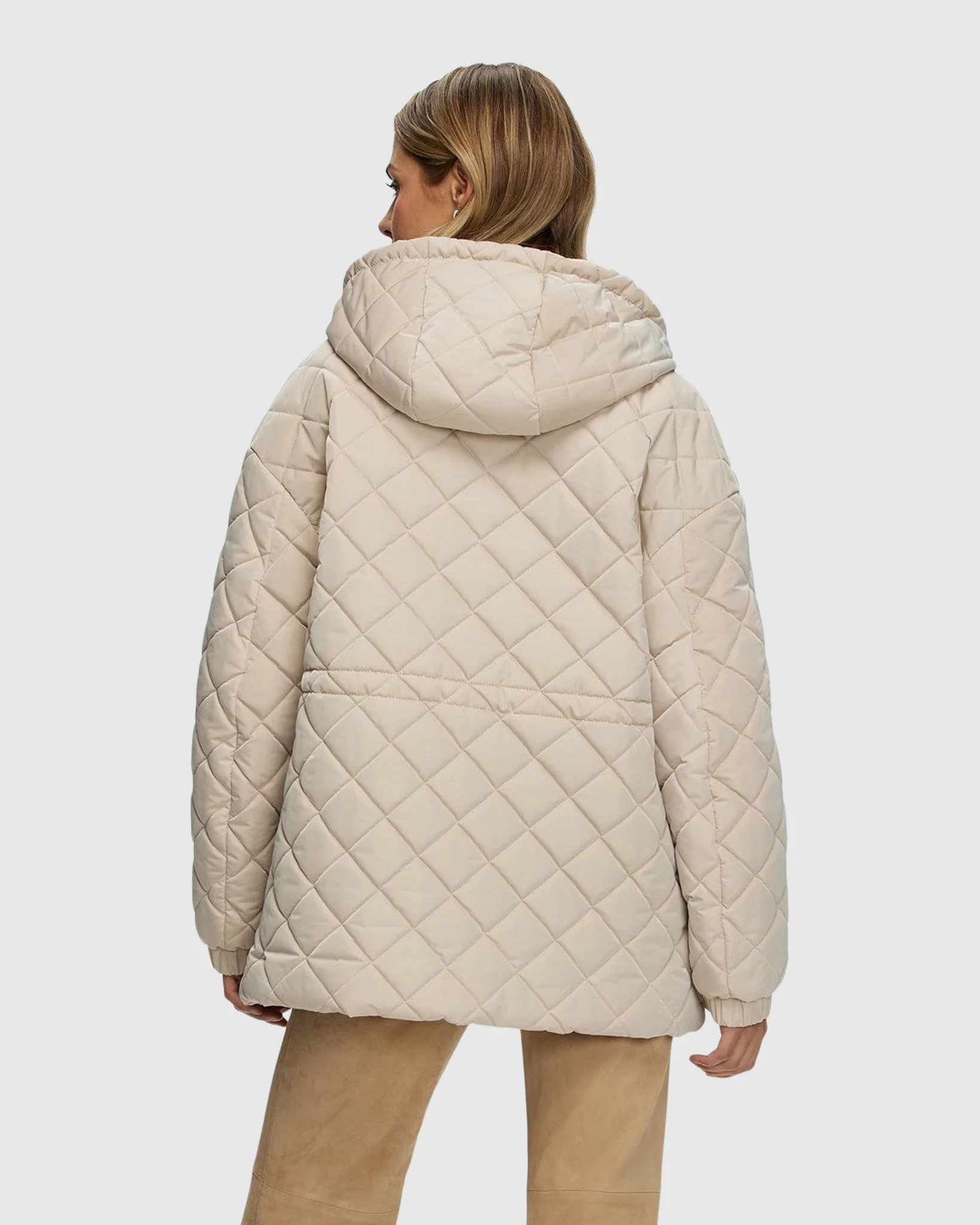 QUILTED FABRIC ZIP JACKET WITH HOOD - Image 3