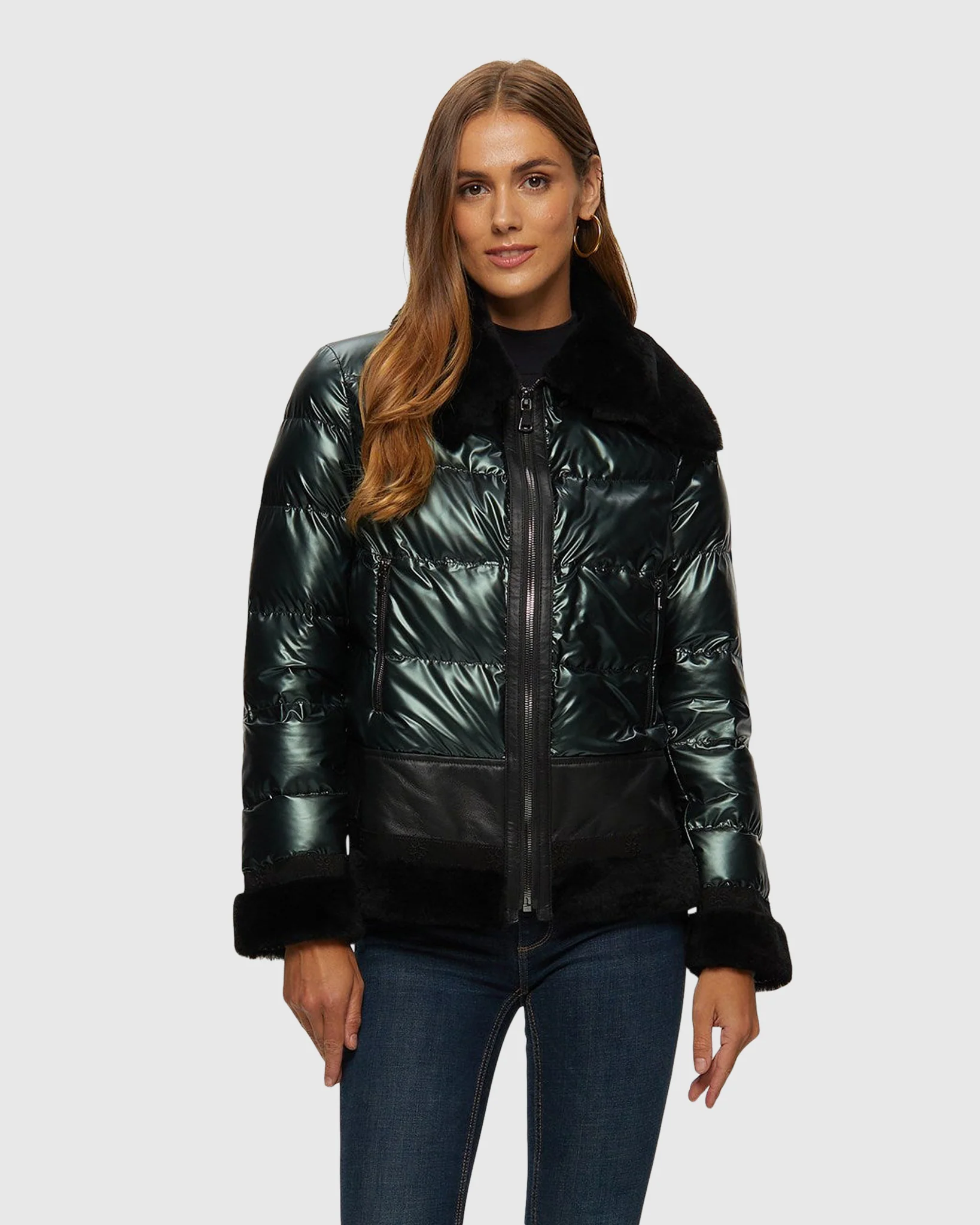 QUILTED JACKET WITH MERINO SHEARLING LAMB TRIM - Image 12