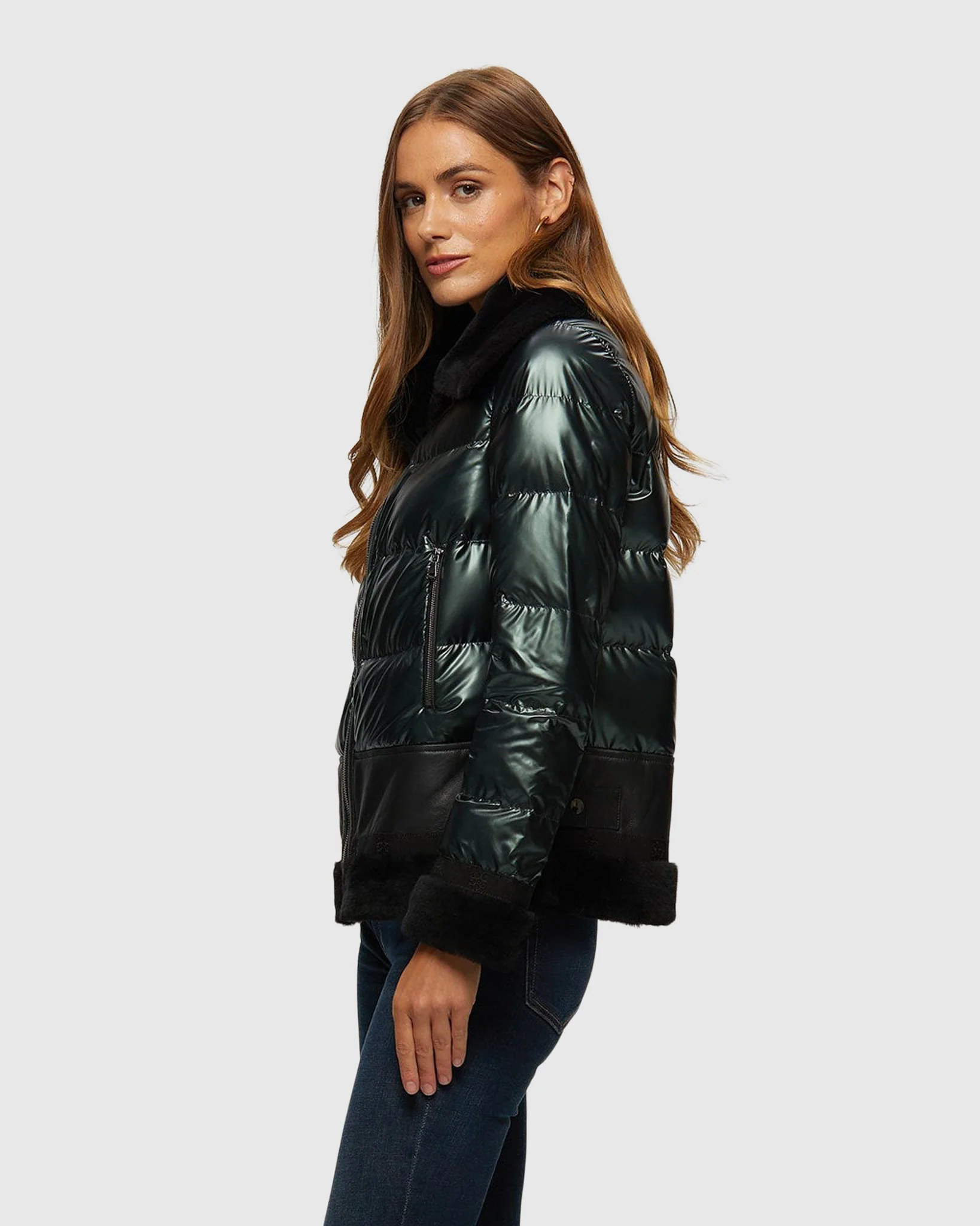 QUILTED JACKET WITH MERINO SHEARLING LAMB TRIM - Image 13