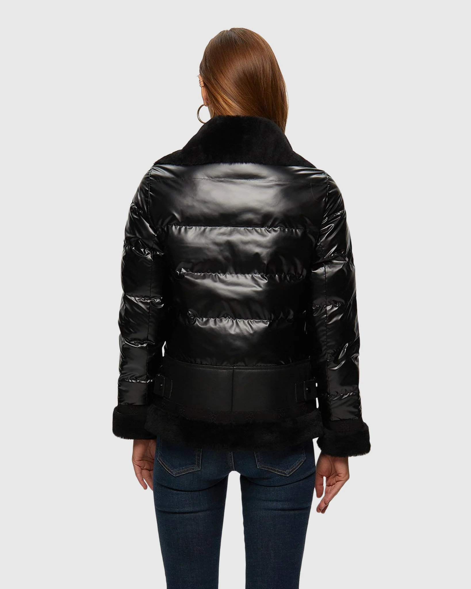 QUILTED JACKET WITH MERINO SHEARLING LAMB TRIM - Image 3