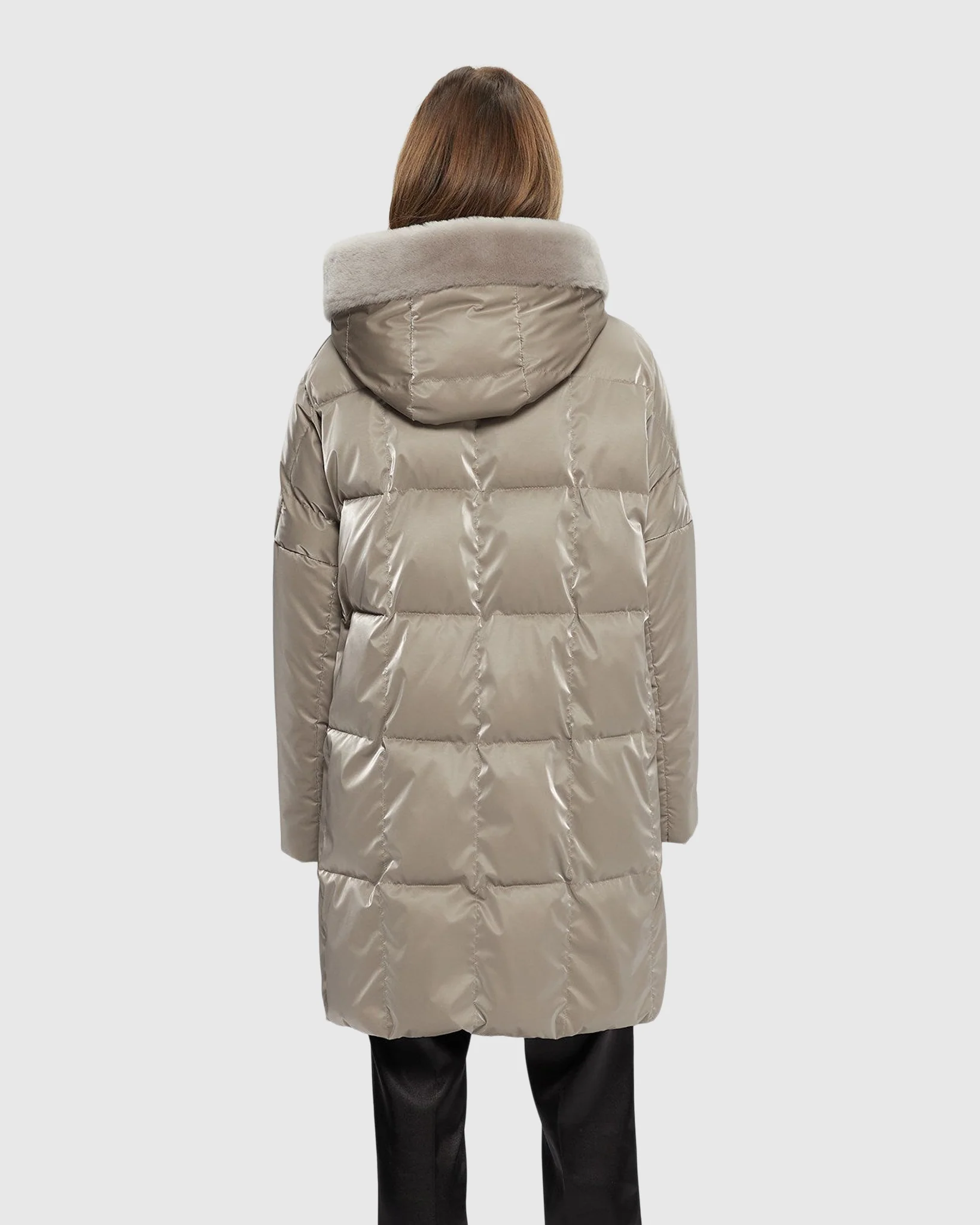 Quilted Parka With Select Shearling Lamb Hood Trim - Image 10