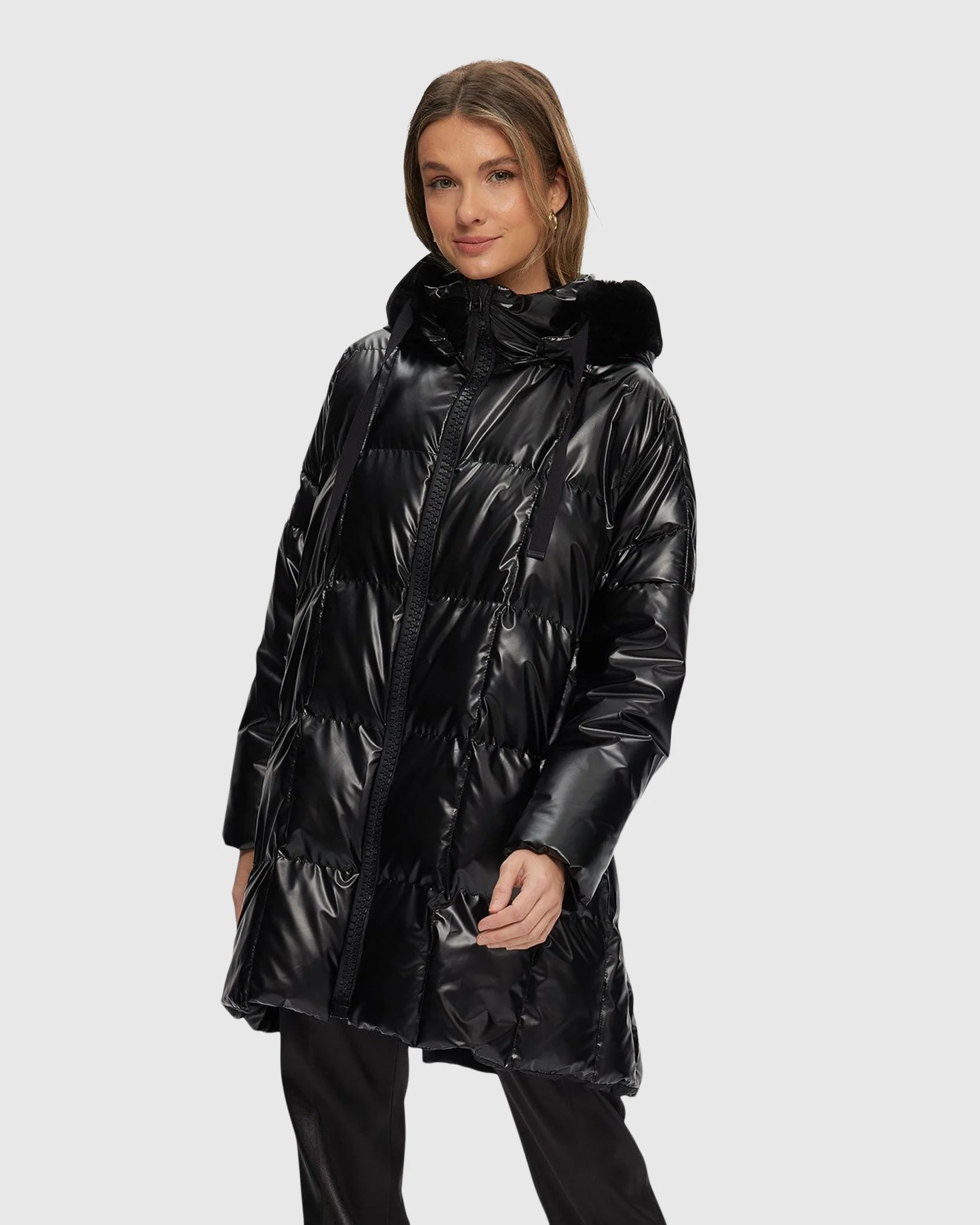 Quilted Parka With Select Shearling Lamb Hood Trim - Image 5
