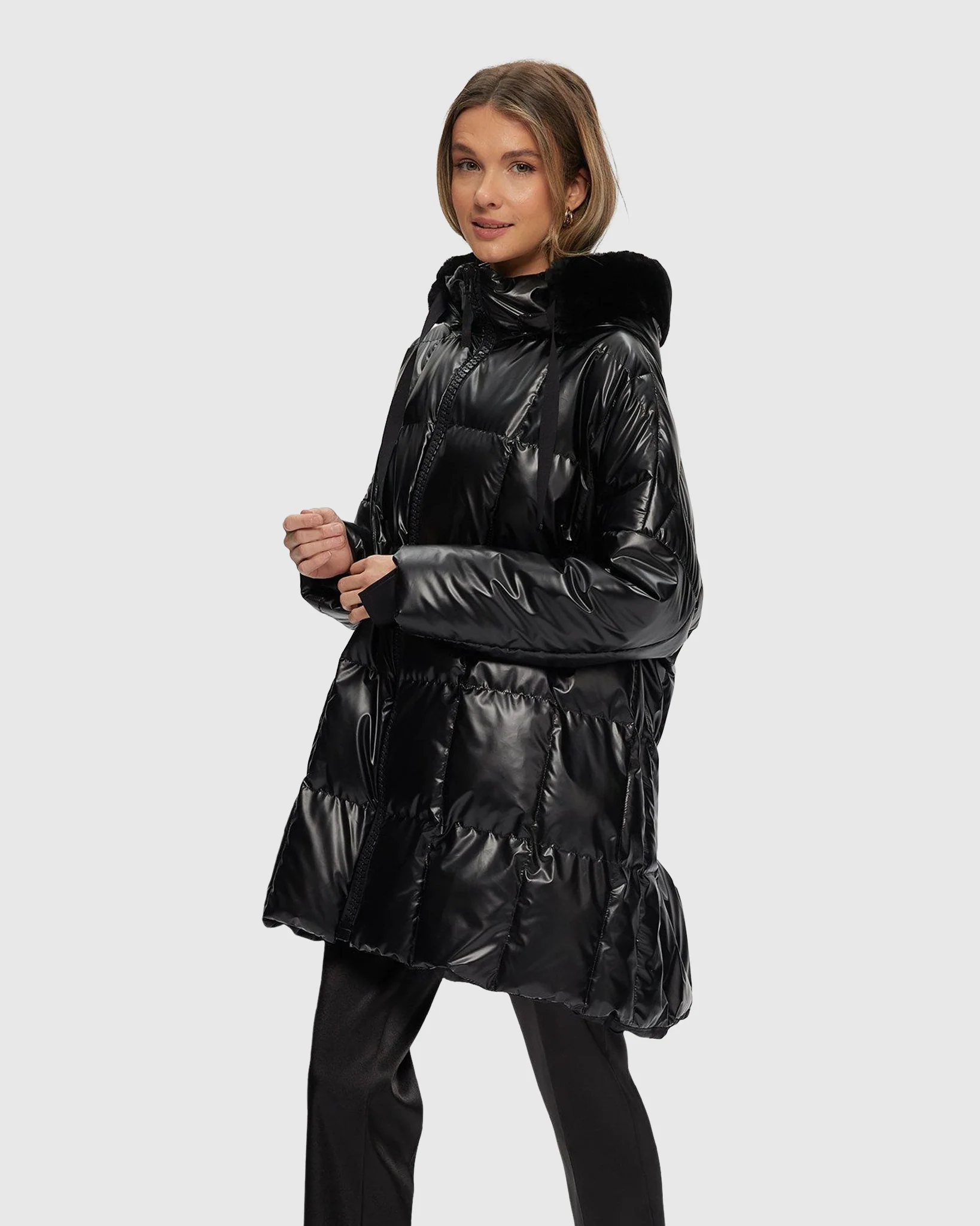 Quilted Parka With Select Shearling Lamb Hood Trim - Image 6
