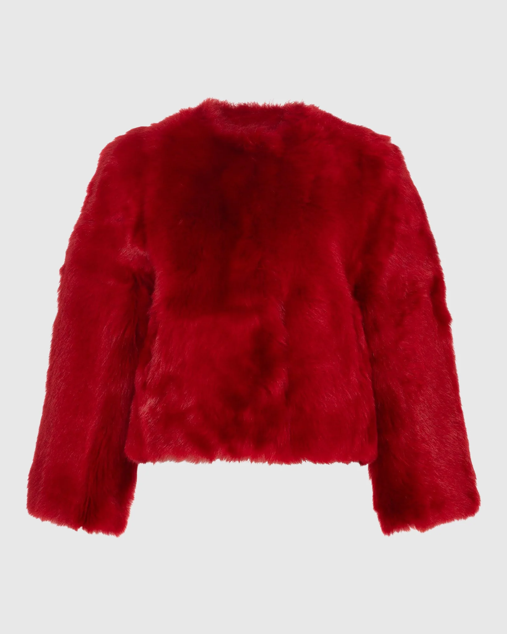 Reversible Collarless Toscana Shearling Lamb Jacket With 3/4 Sleeves - Image 4