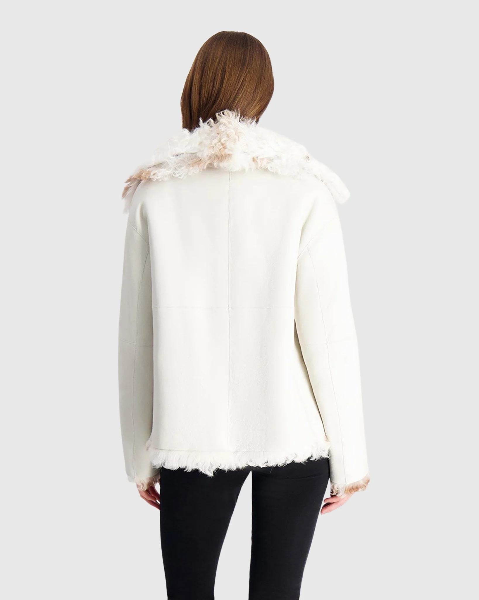 REVERSIBLE LONG HAIR SHEARLING LAMB JACKET - Image 10