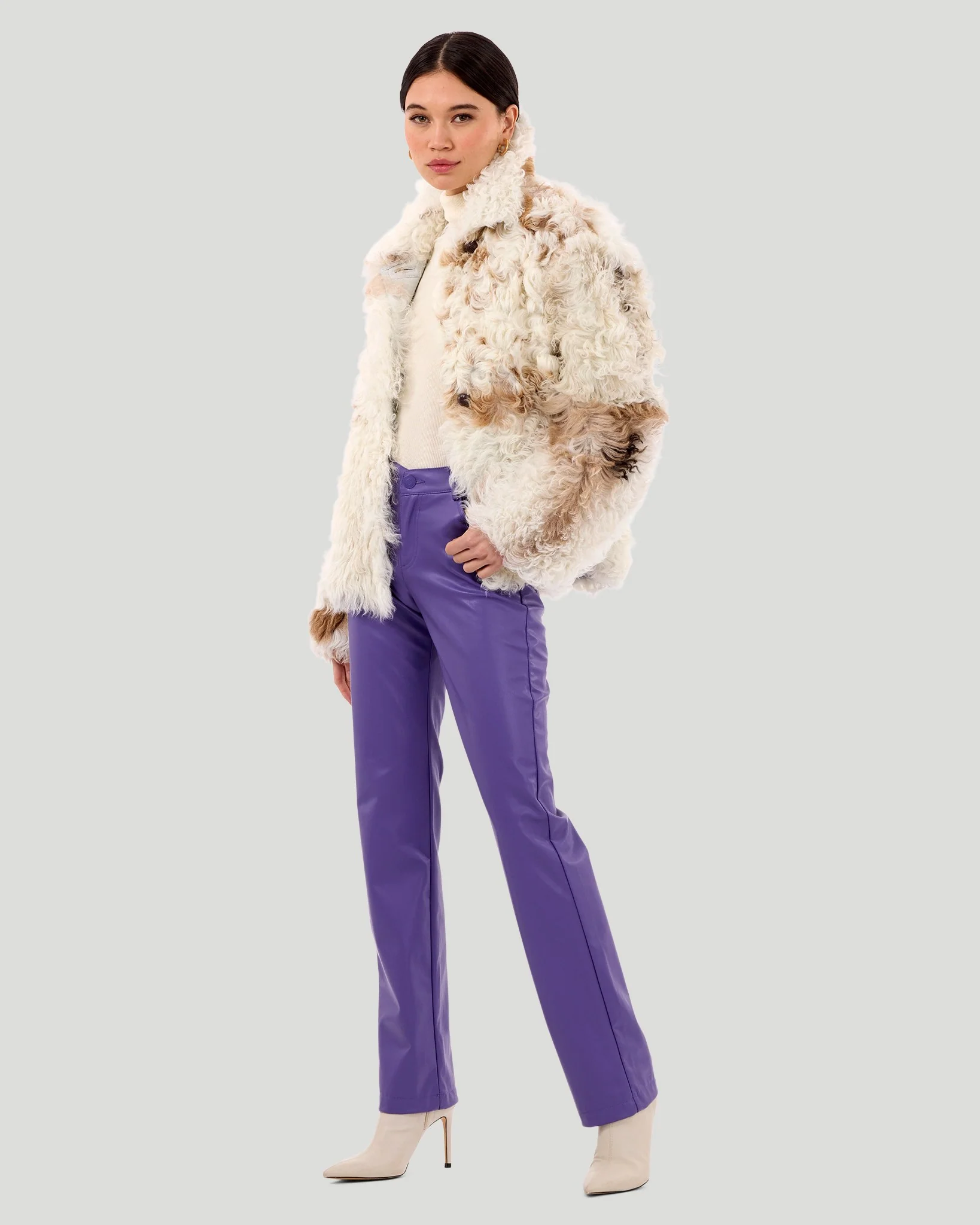 REVERSIBLE LONG HAIR SHEARLING LAMB JACKET - Image 3
