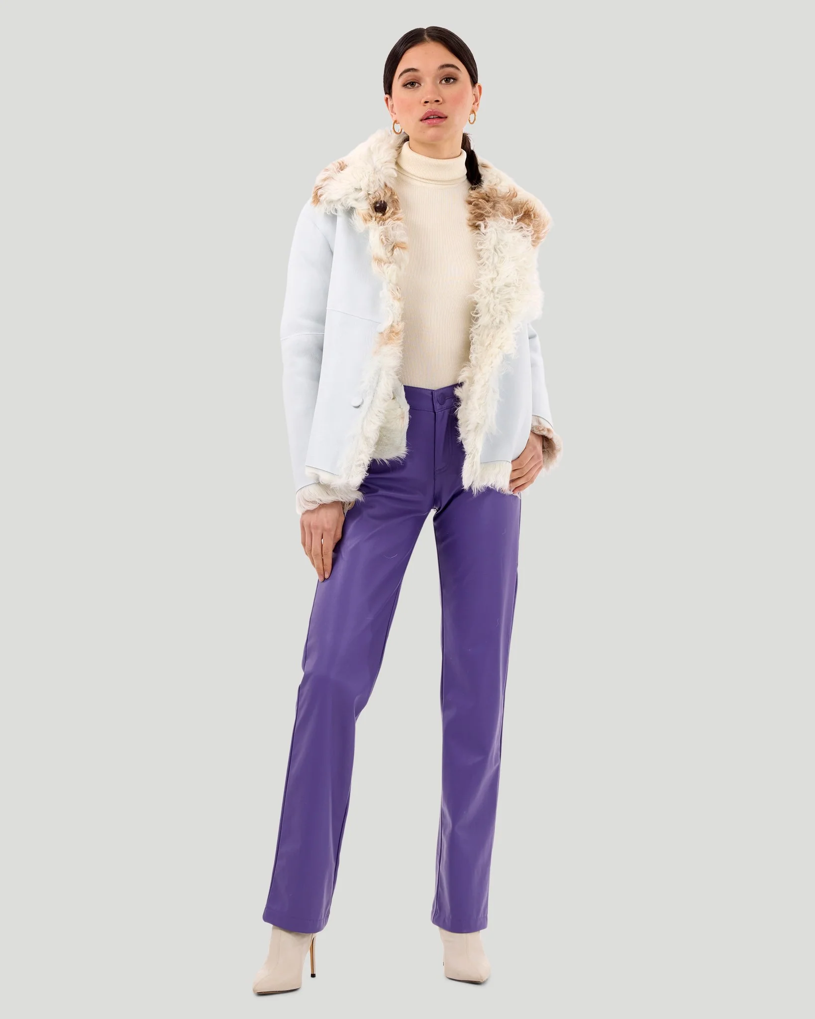 REVERSIBLE LONG HAIR SHEARLING LAMB JACKET - Image 4