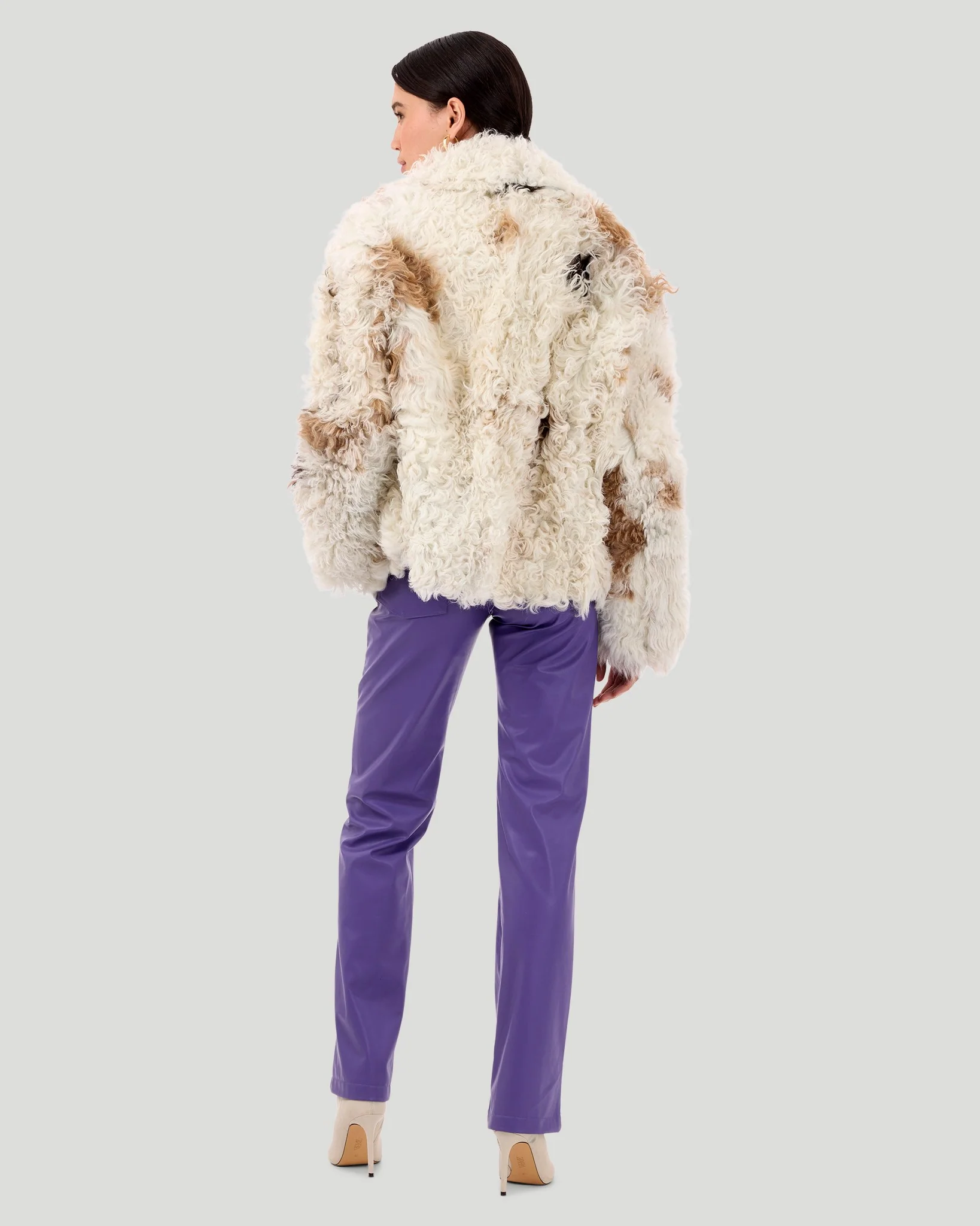 REVERSIBLE LONG HAIR SHEARLING LAMB JACKET - Image 5