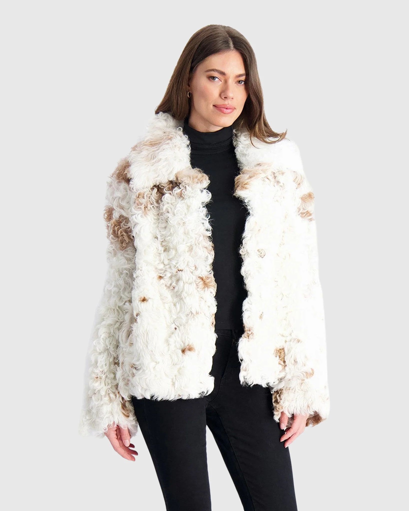 REVERSIBLE LONG HAIR SHEARLING LAMB JACKET - Image 6