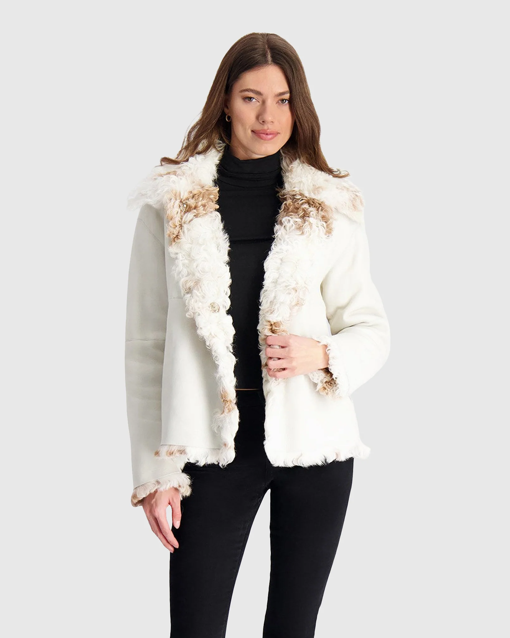 REVERSIBLE LONG HAIR SHEARLING LAMB JACKET - Image 9