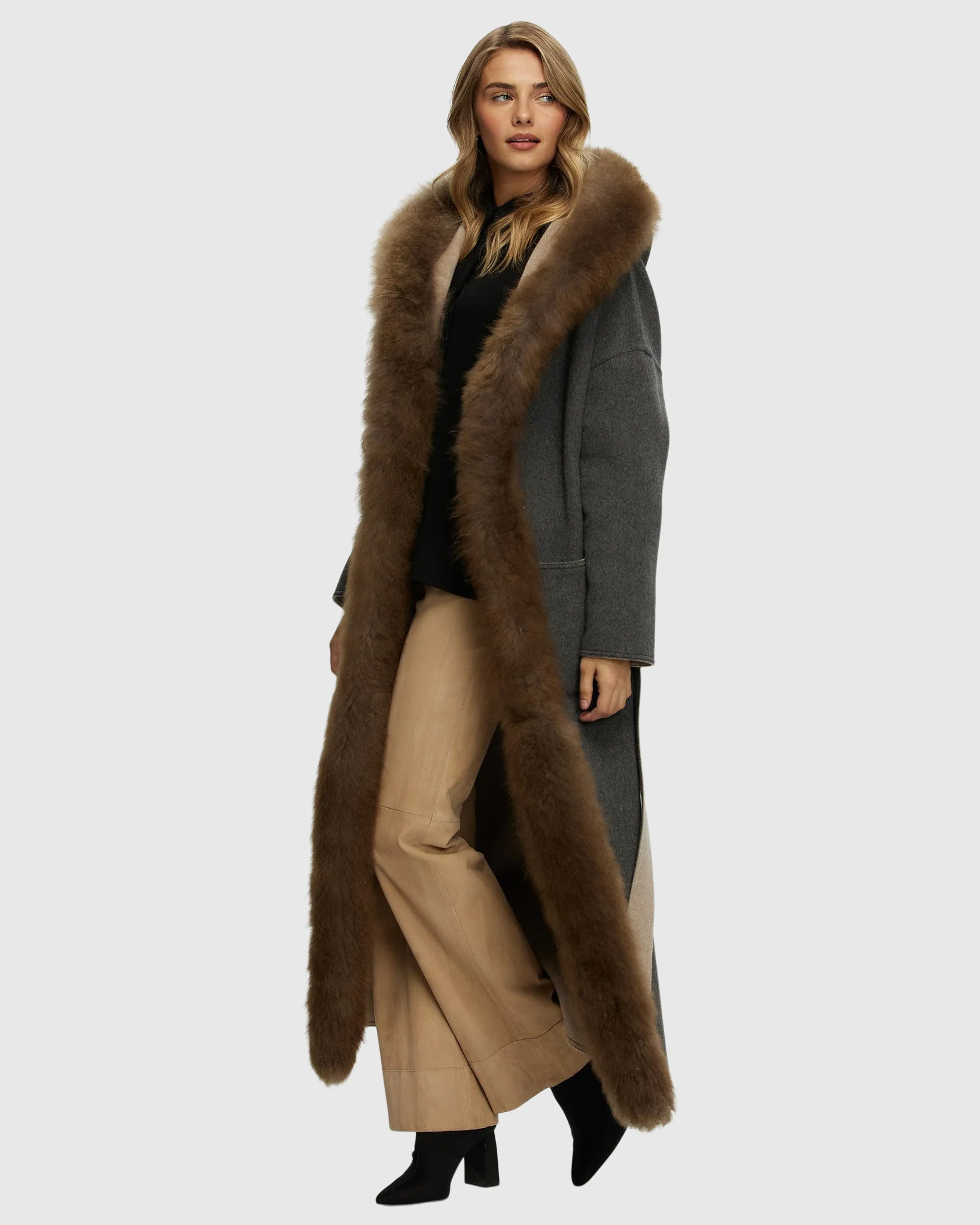 REVERSIBLE LORO PIANA CASHMERE PARKA WITH SELECT CASHMERE GOAT TRIM - Image 4