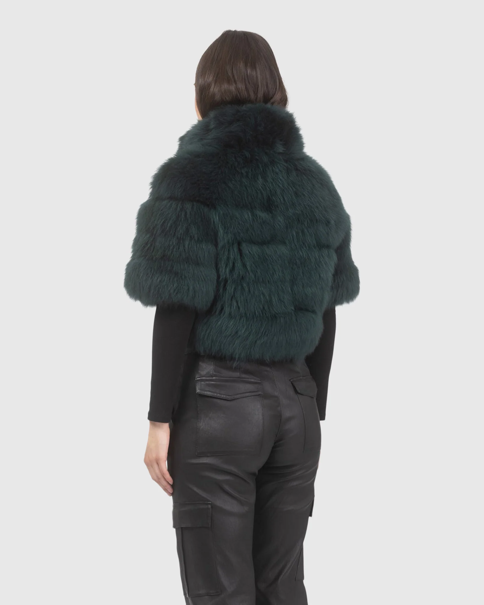 Reversible Merinillo Shearling Lamb Bolero With Cropped Sleeves - Image 13