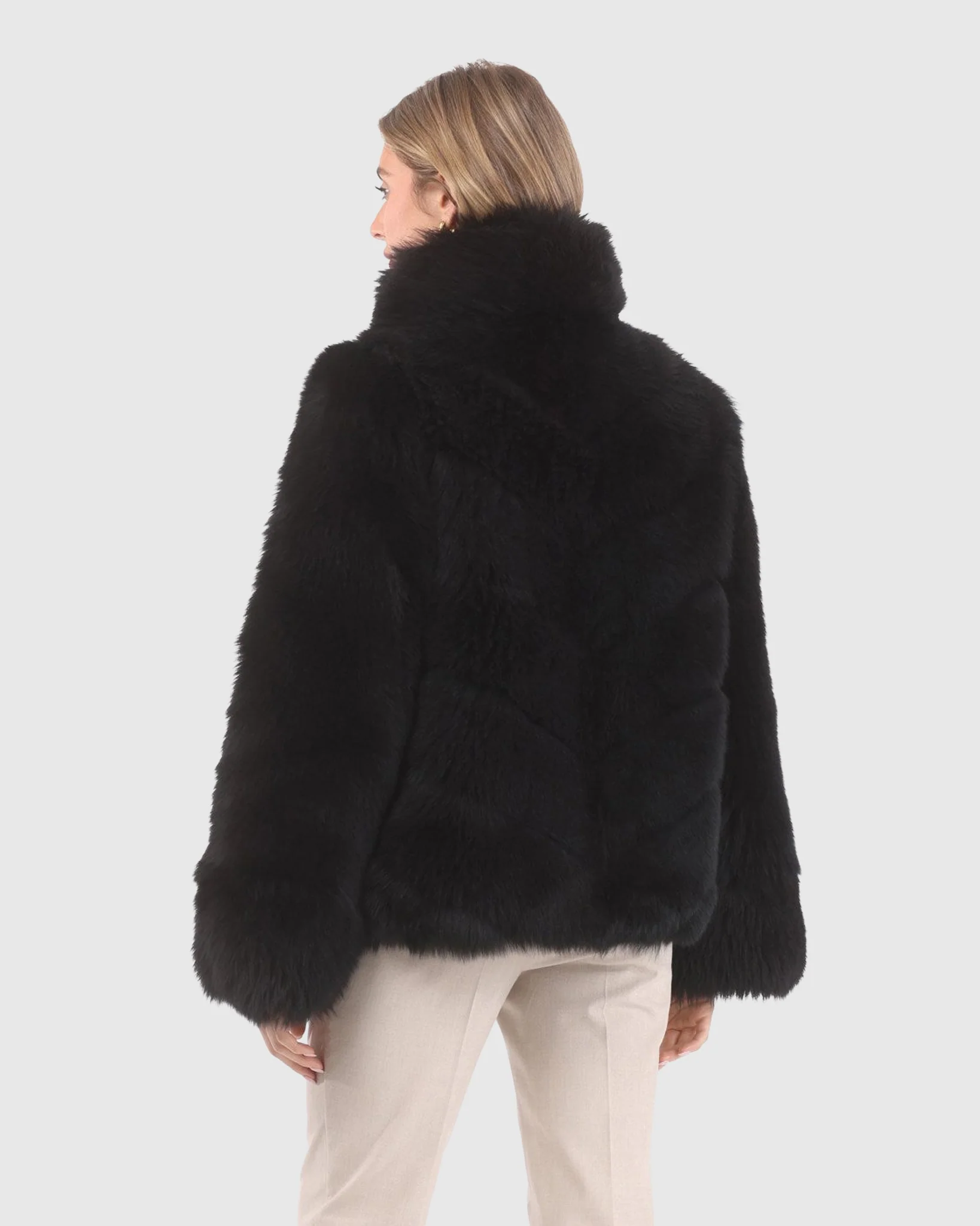 Reversible Merinillo Shearling Lamb Chevron Jacket With Horizontal Bottom - Image 12