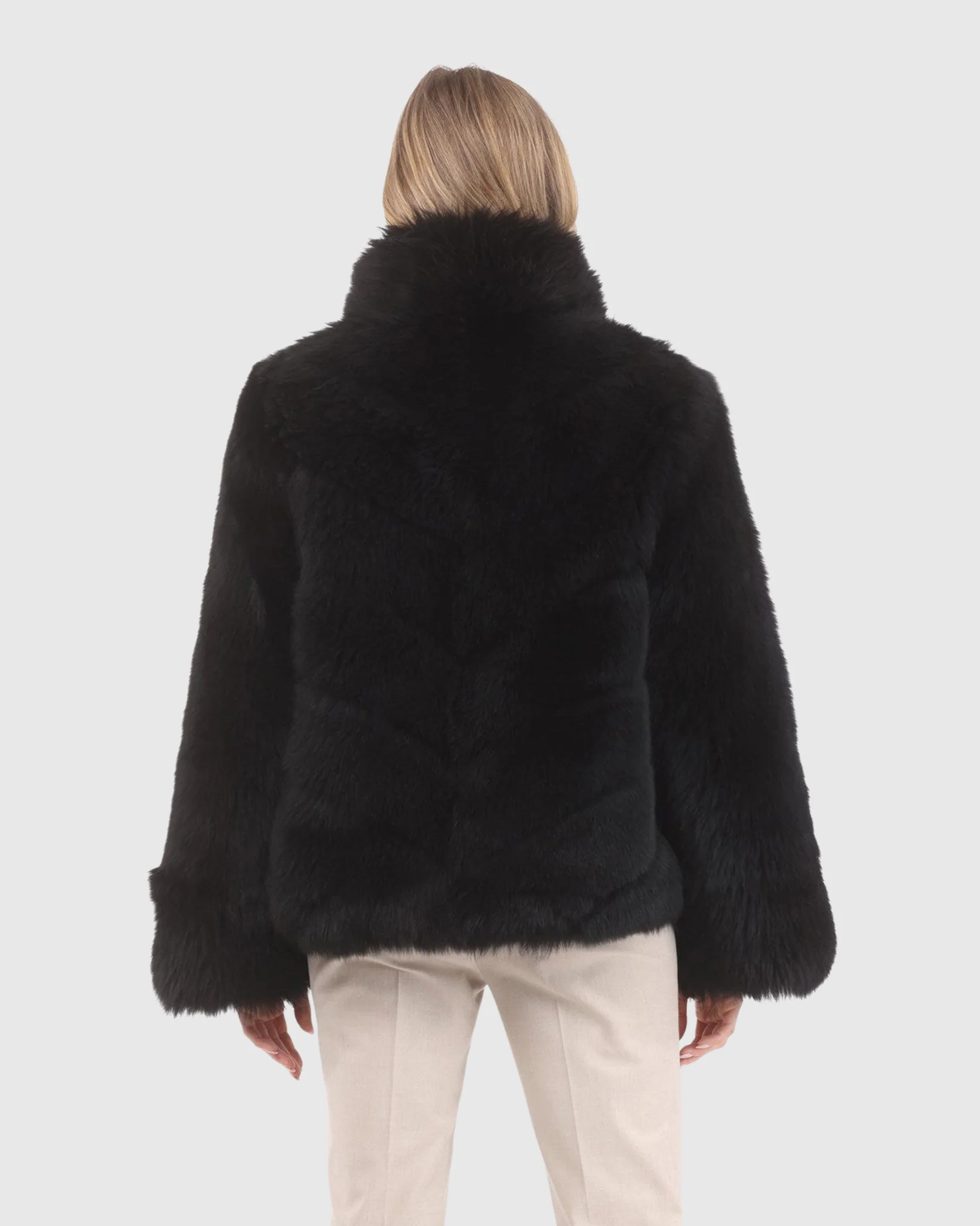 Reversible Merinillo Shearling Lamb Chevron Jacket With Horizontal Bottom - Image 13