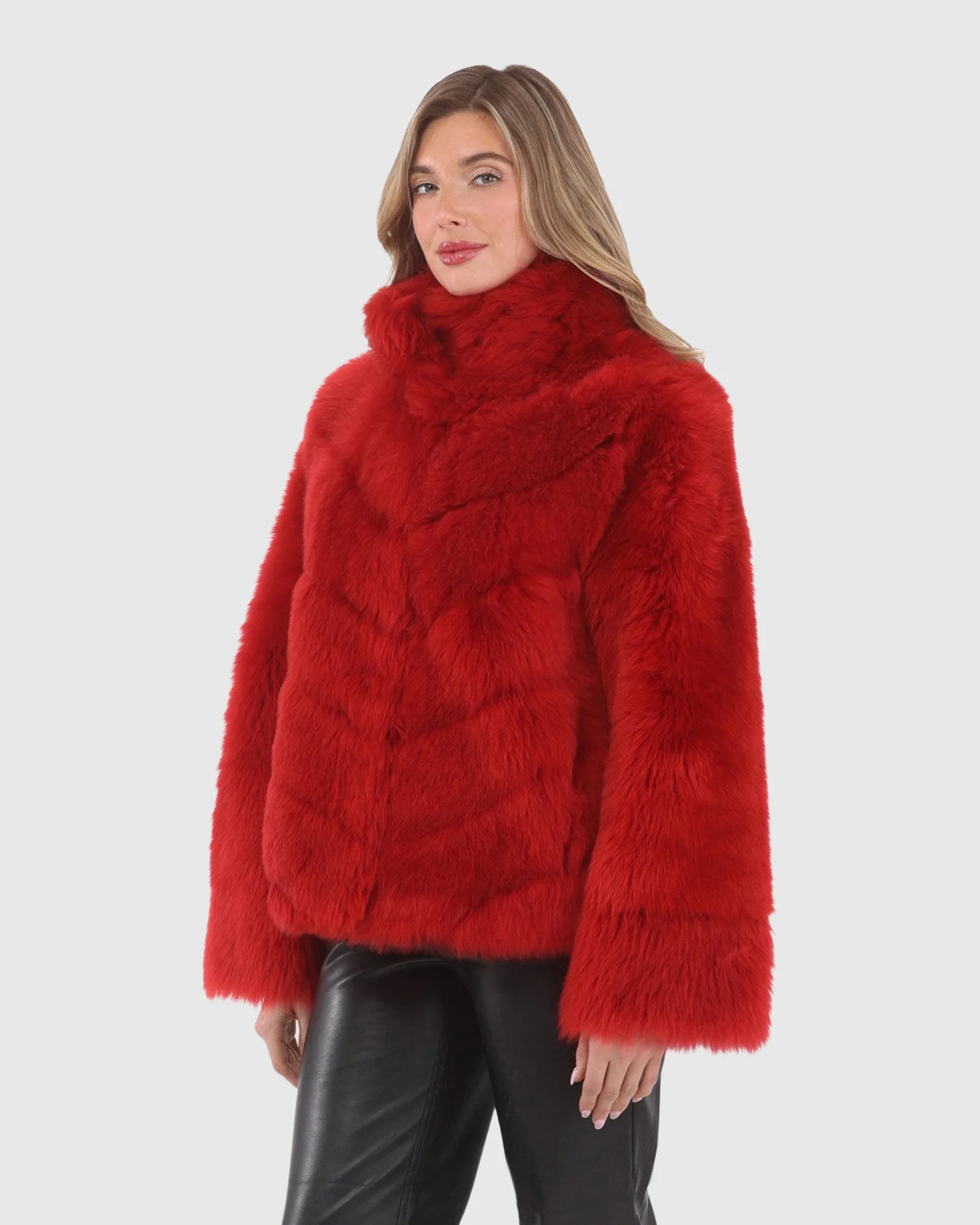 Reversible Merinillo Shearling Lamb Chevron Jacket With Horizontal Bottom - Image 6