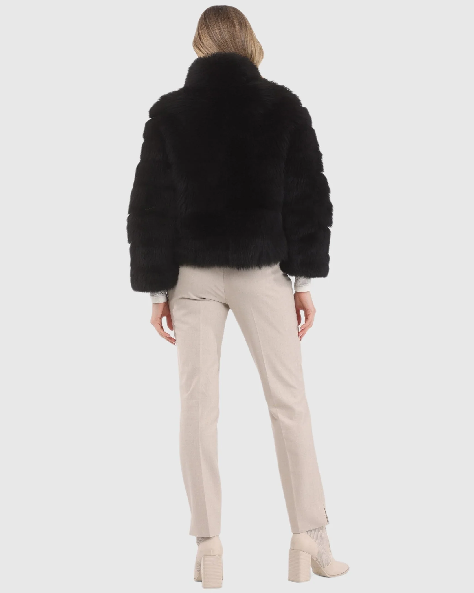 Reversible Merinillo Shearling Lamb Jacket With Cropped Sleeves - Image 13