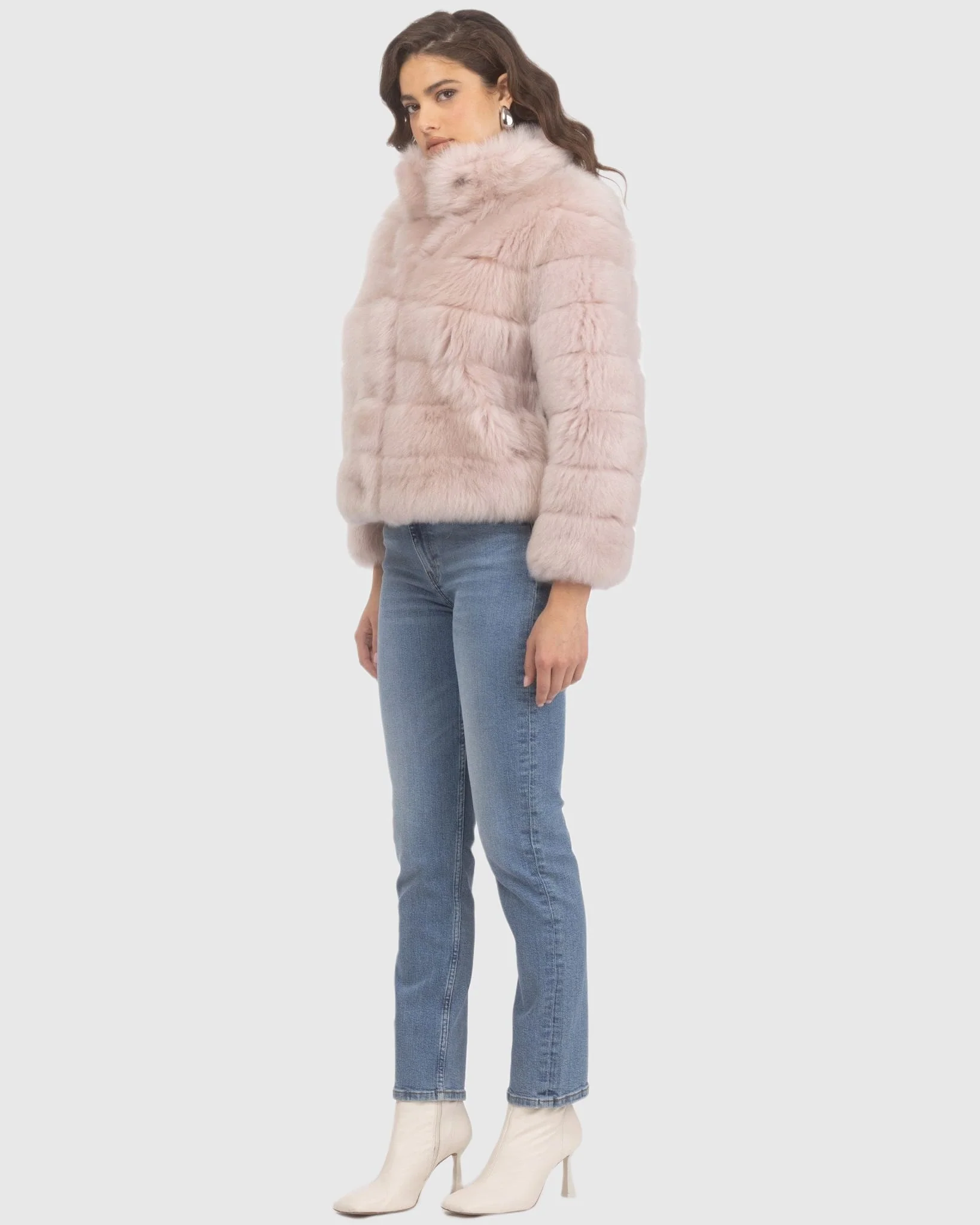 Reversible Merinillo Shearling Lamb Jacket With Cropped Sleeves - Image 17