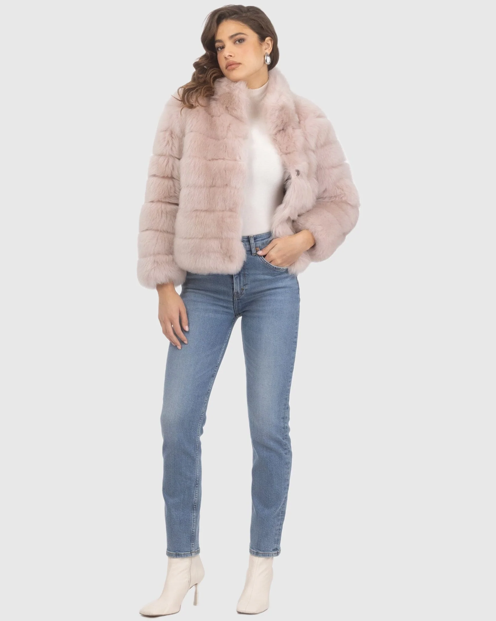 Reversible Merinillo Shearling Lamb Jacket With Cropped Sleeves - Image 18