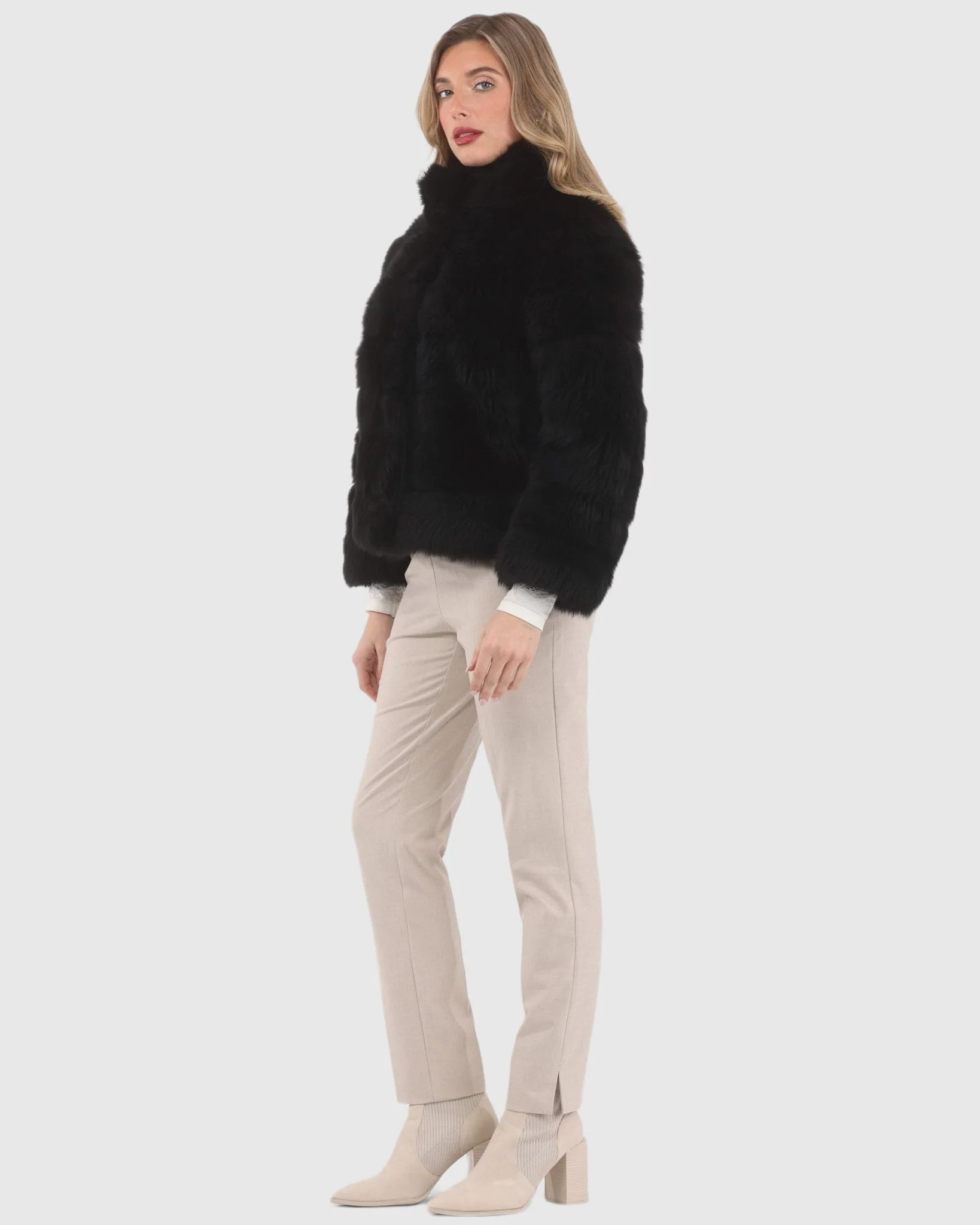 Reversible Merinillo Shearling Lamb Jacket With Cropped Sleeves - Image 6
