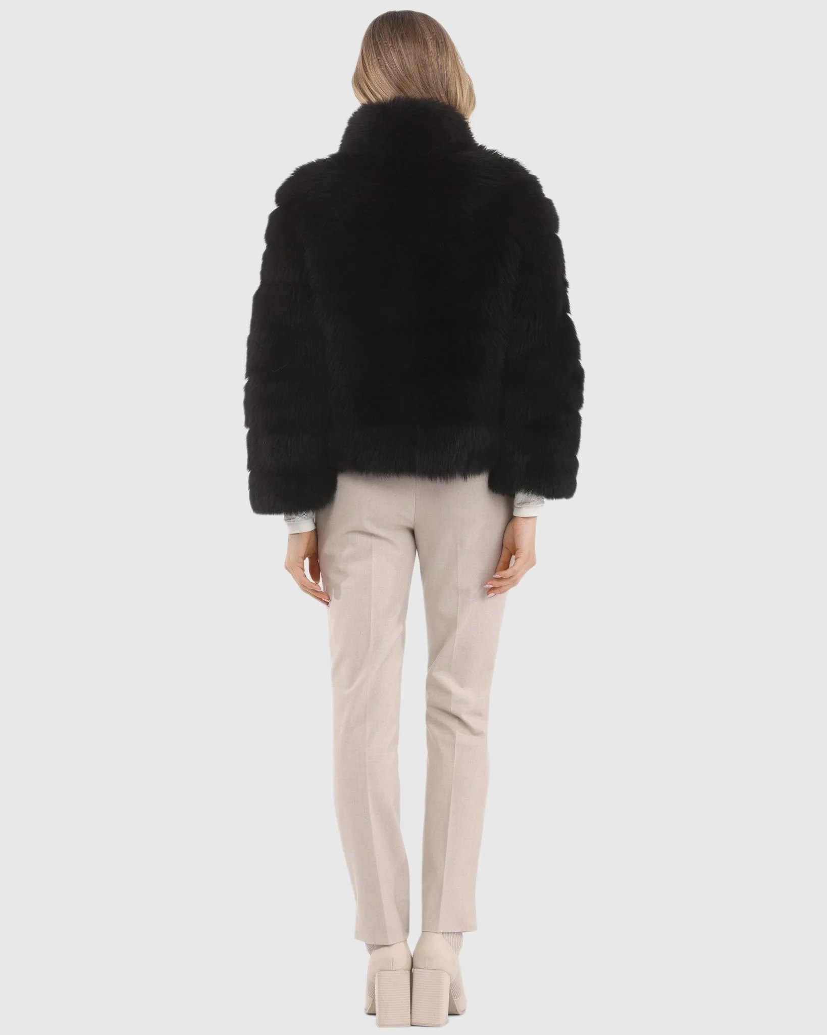 Reversible Merinillo Shearling Lamb Jacket With Cropped Sleeves - Image 8