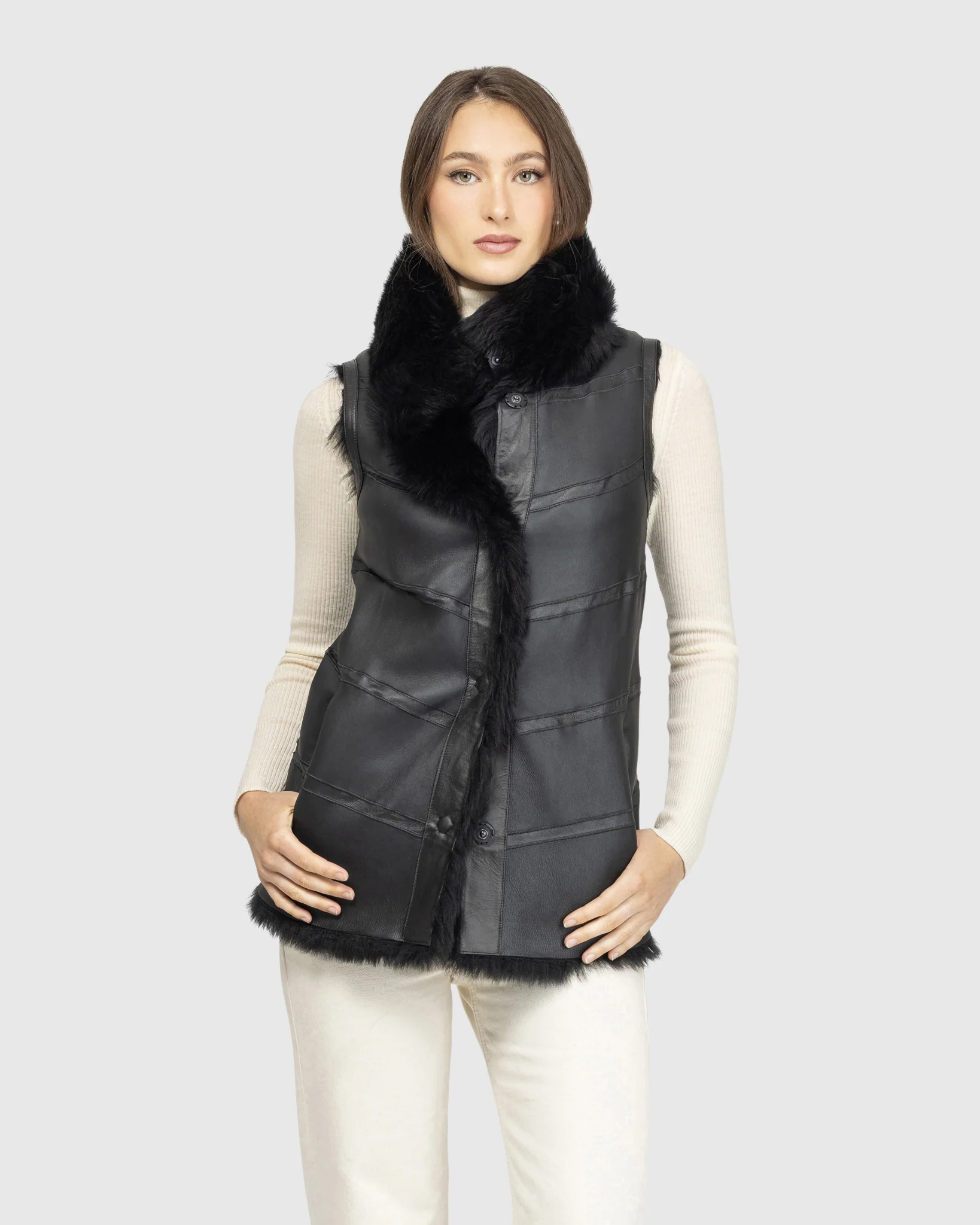 Reversible Merinillo Shearling Lamb Vest - Image 12