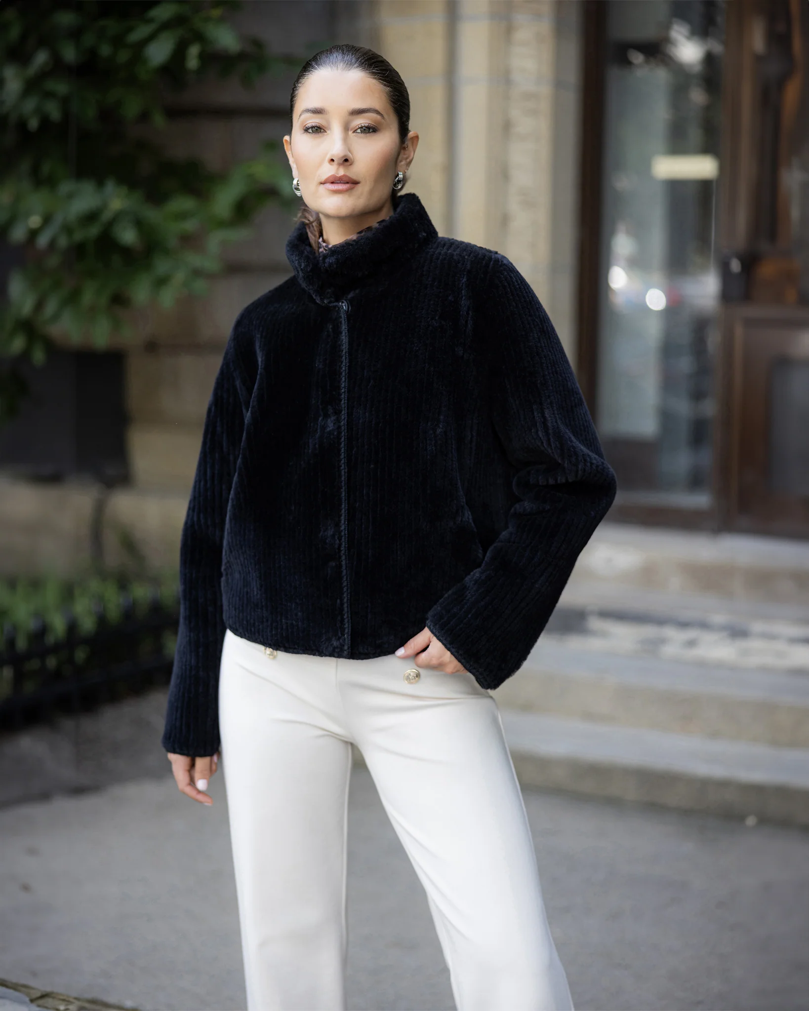 Reversible Merino Grooved Shearling Lamb Jacket With Embroidered Trim - Image 18