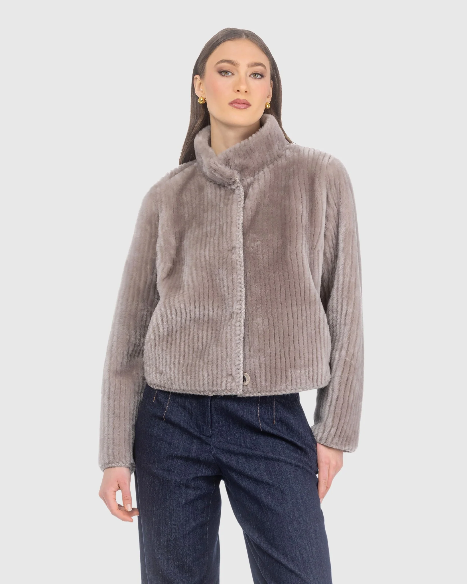 Reversible Merino Grooved Shearling Lamb Jacket With Embroidered Trim - Image 6