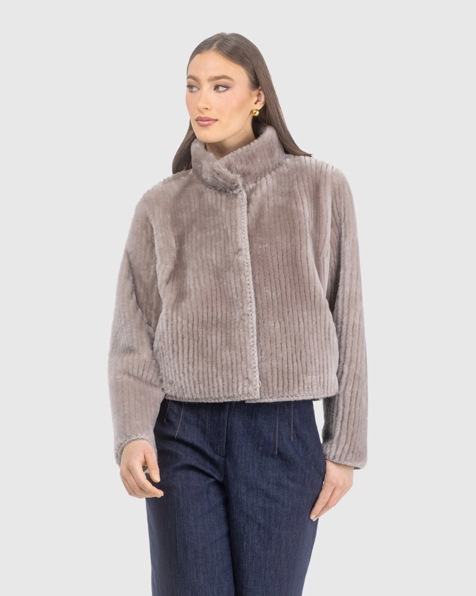Reversible Merino Grooved Shearling Lamb Jacket With Embroidered Trim - Image 7