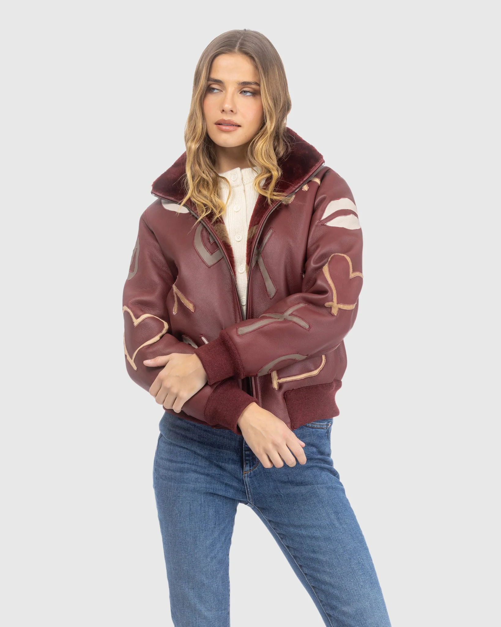 Reversible Merino Shearing Lamb Bomber Jacket - Image 6